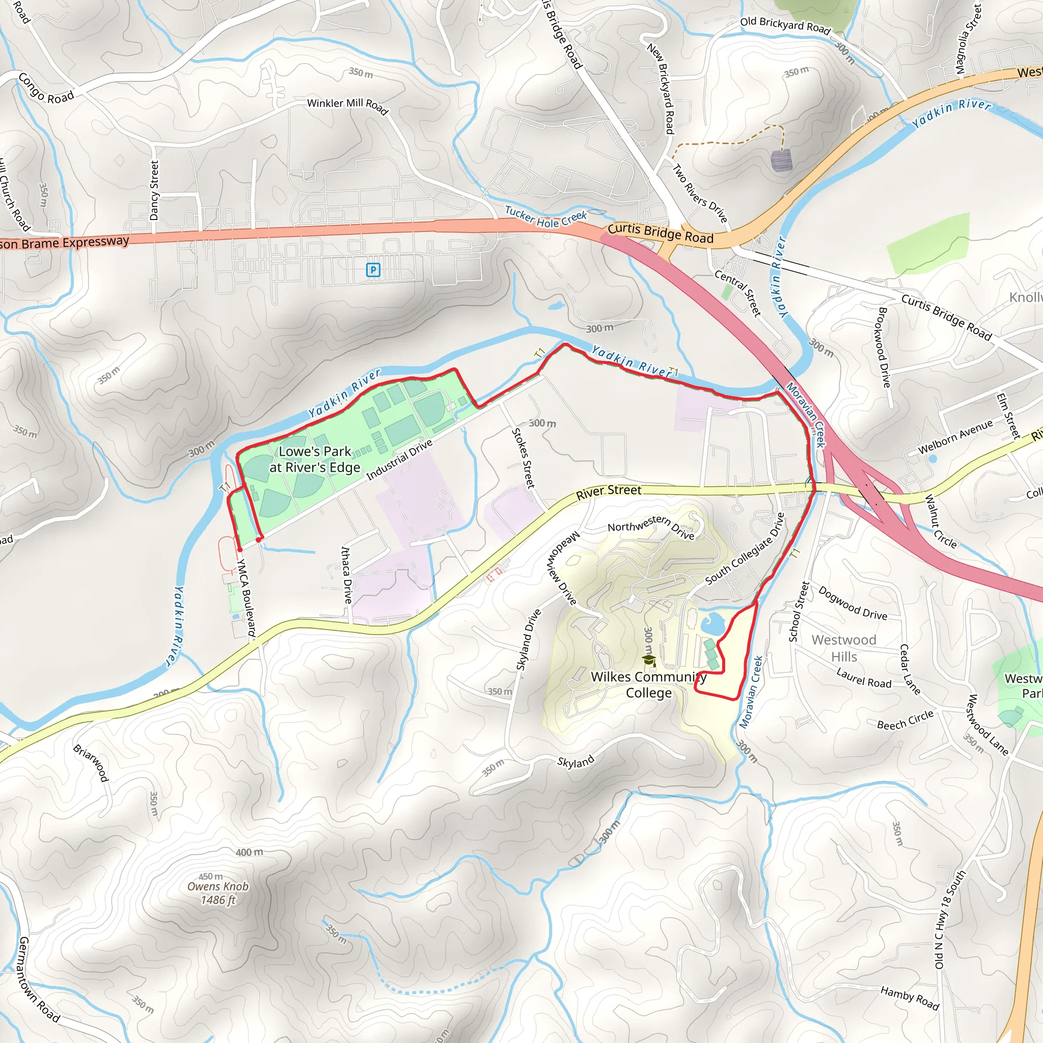 Yadkin River Greenway - River Edge and Moravian Creek mobile static map