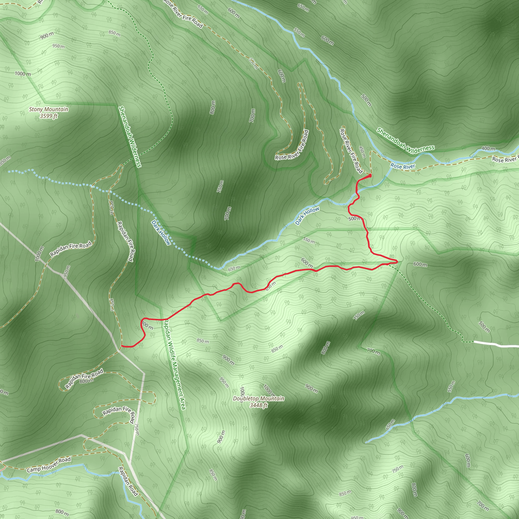 Upper Dark Hollow Trail mobile static map