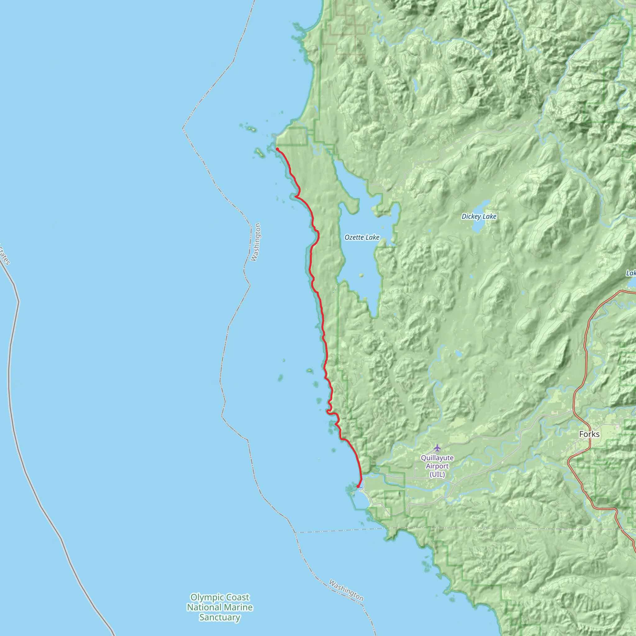 Olympic Coast Trail - North mobile static map