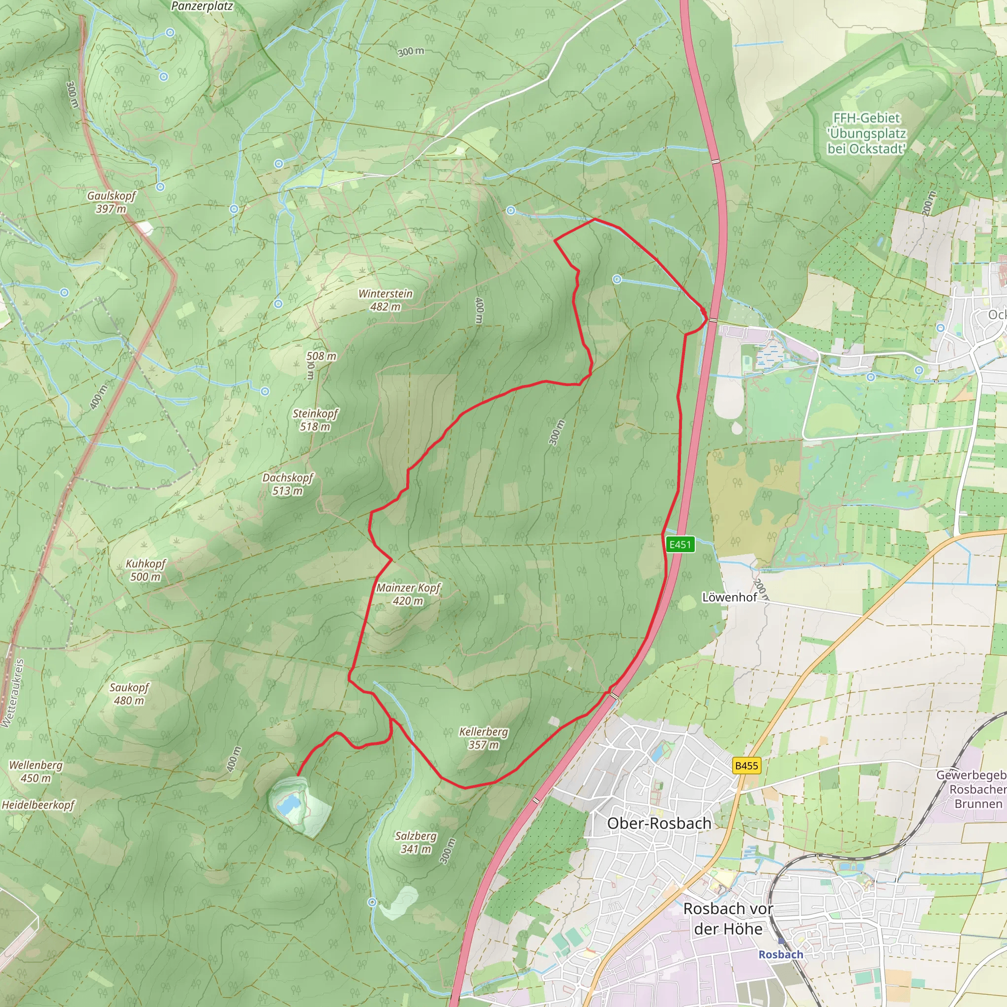 Kellerberg, Großer Steinbruch and Mainzer Kopf Loop mobile static map