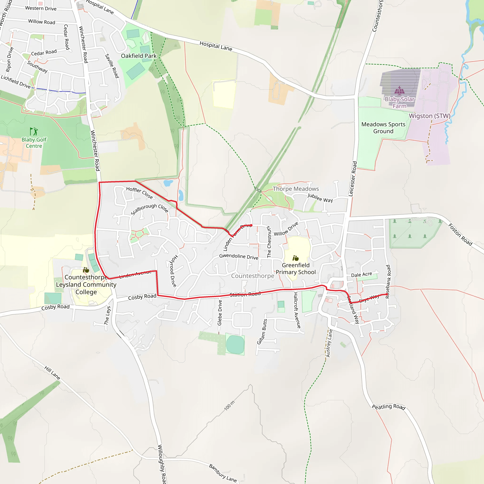 Countesthorpe Loop mobile static map