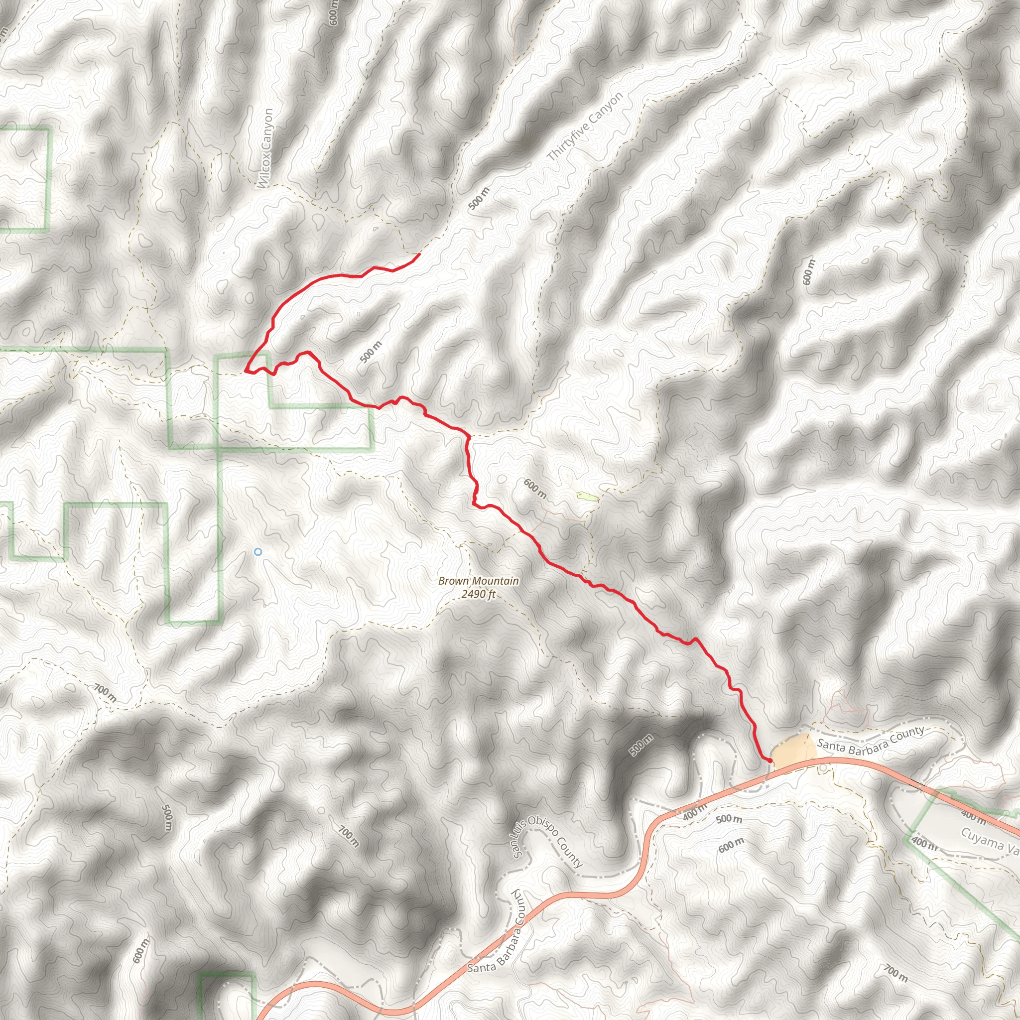 Cable Corral Road Out and Back mobile static map