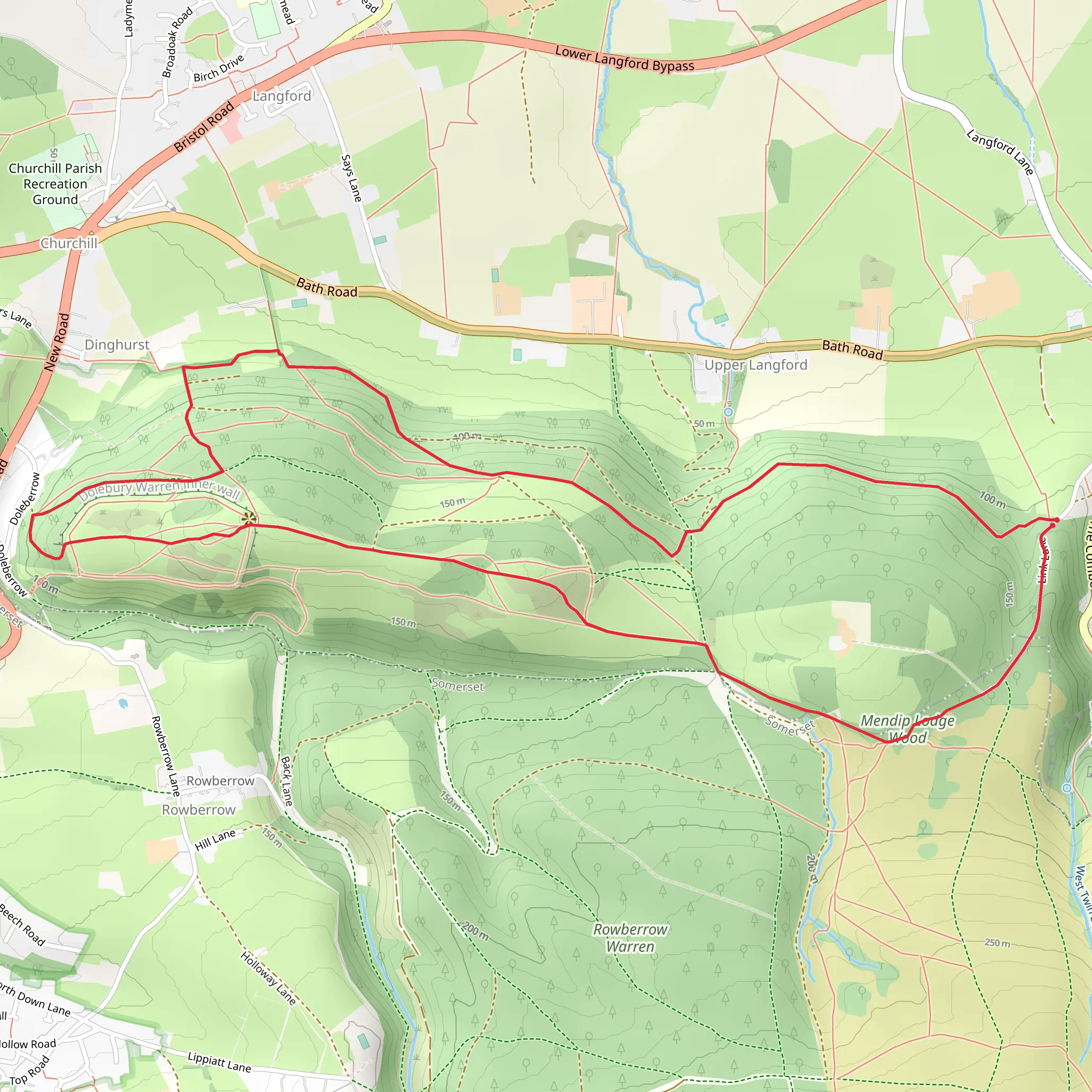 Mendip Lodge Wood Loop mobile static map