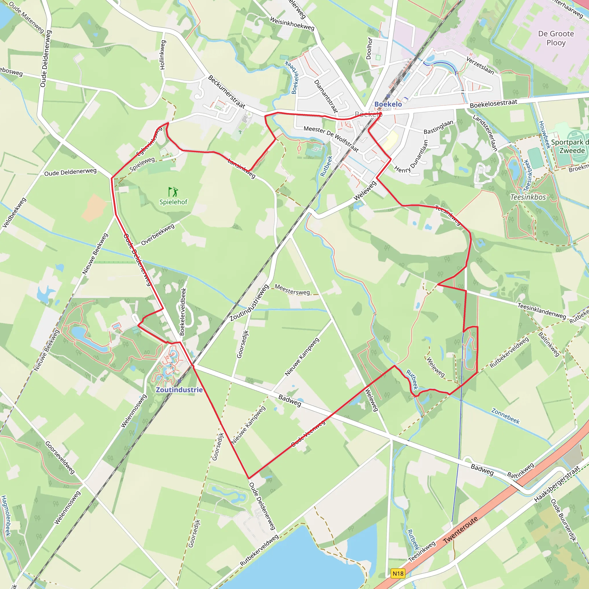 Teesink Weg and Rondje Enschede Loop mobile static map