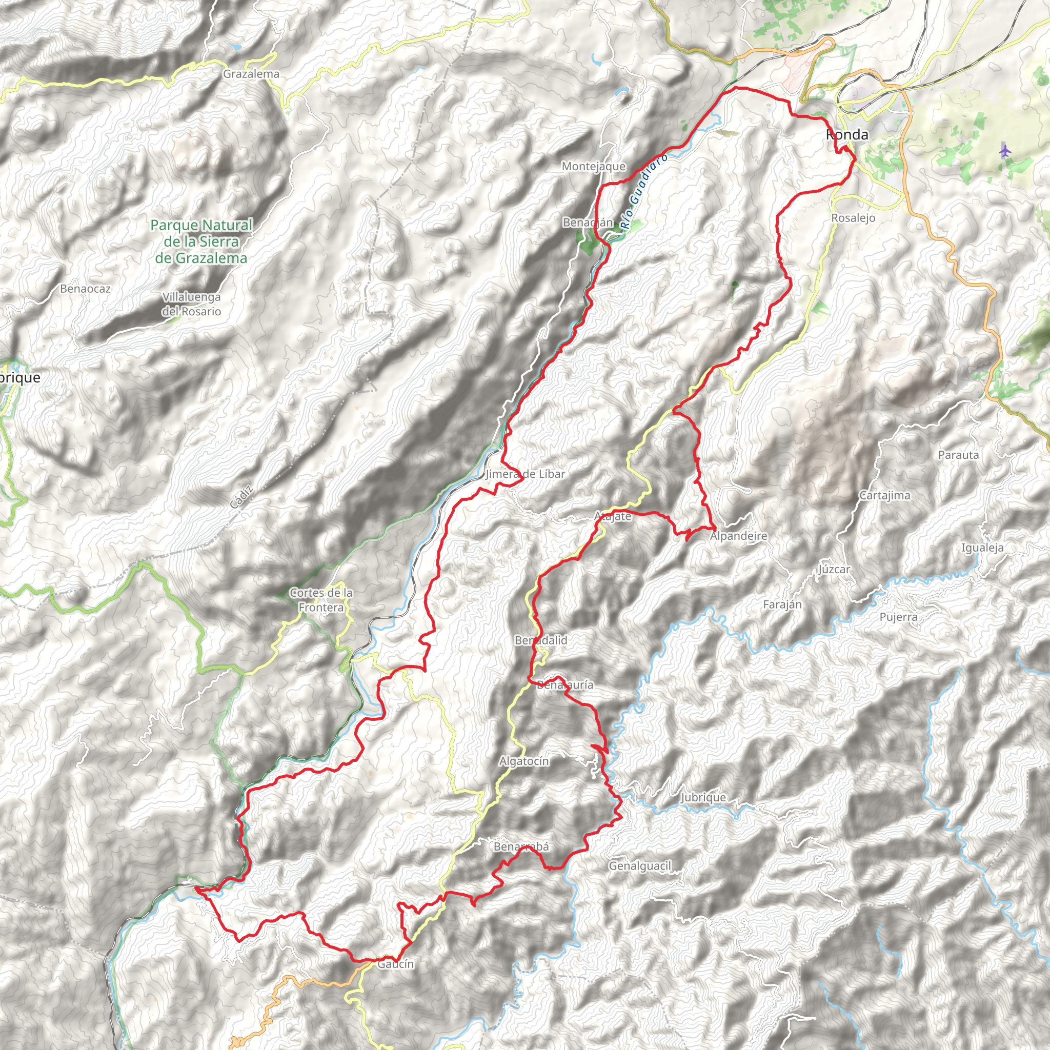 GR 141 Gran Senda de la Serranía de Ronda mobile static map