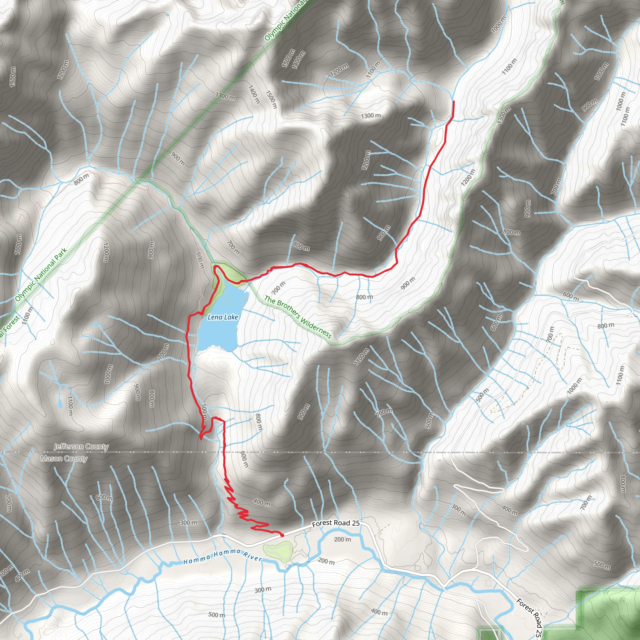 Brothers Base Camp via Lena Lake Trail mobile static map