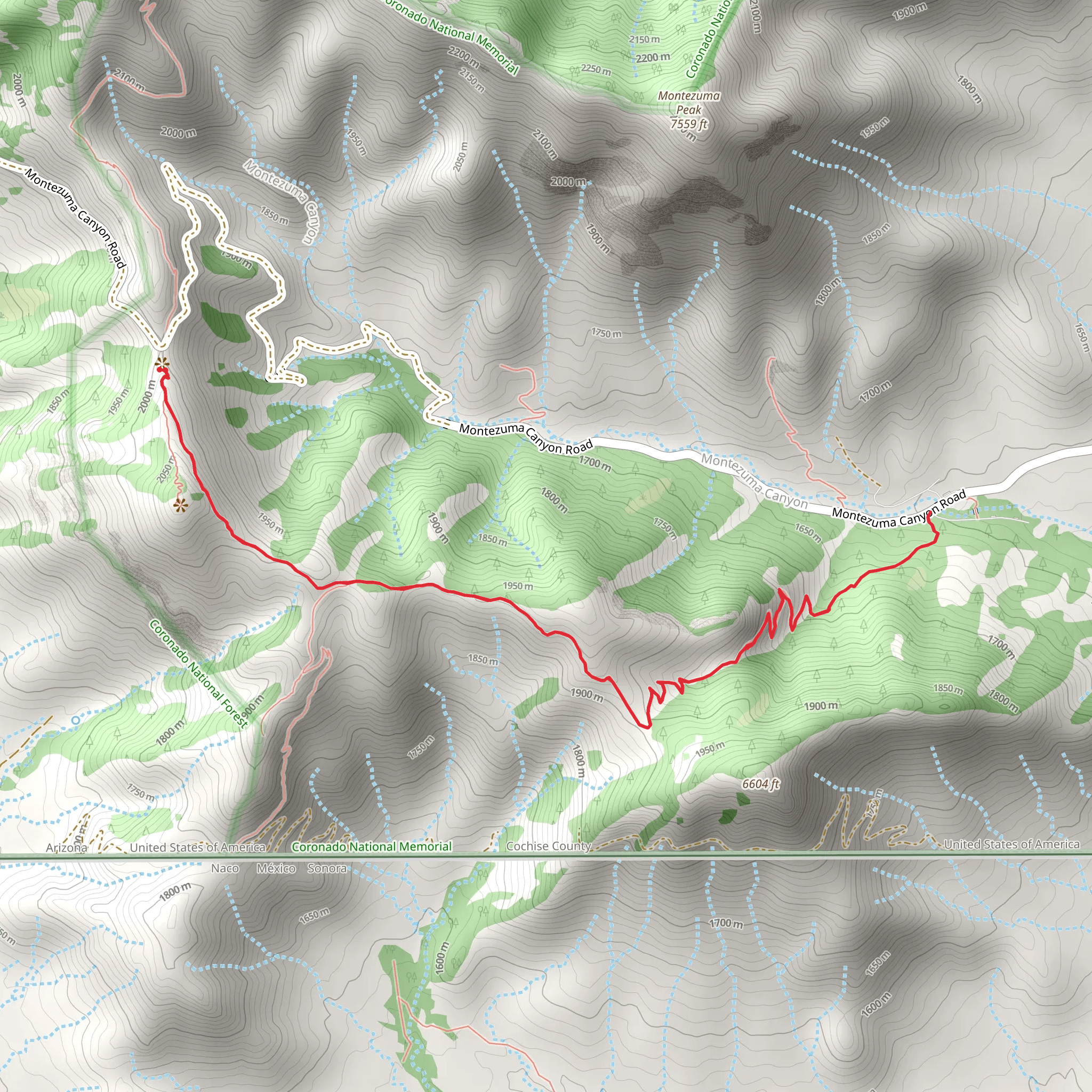Joe's Canyon Trail mobile static map