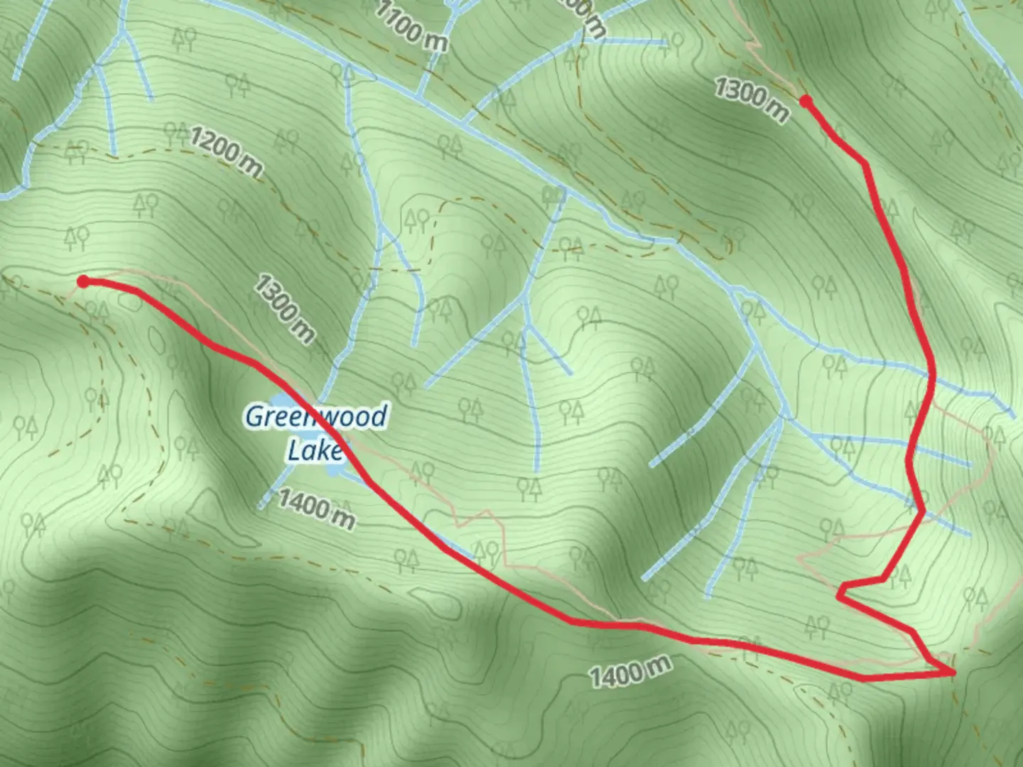 An image depicting the trail Greenwood Lake Trail and its surrounding area.
