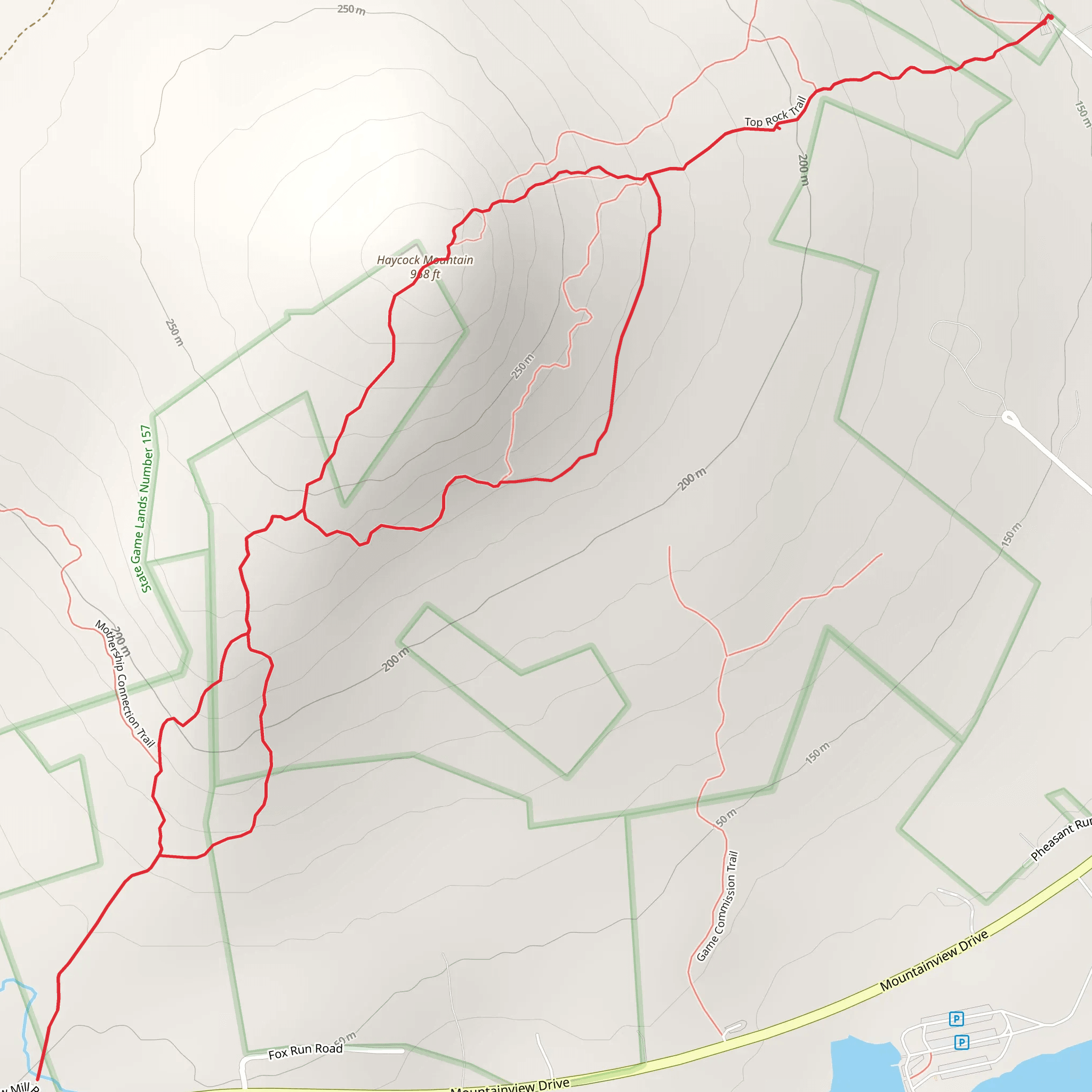 Haycock Mountain Loop mobile static map