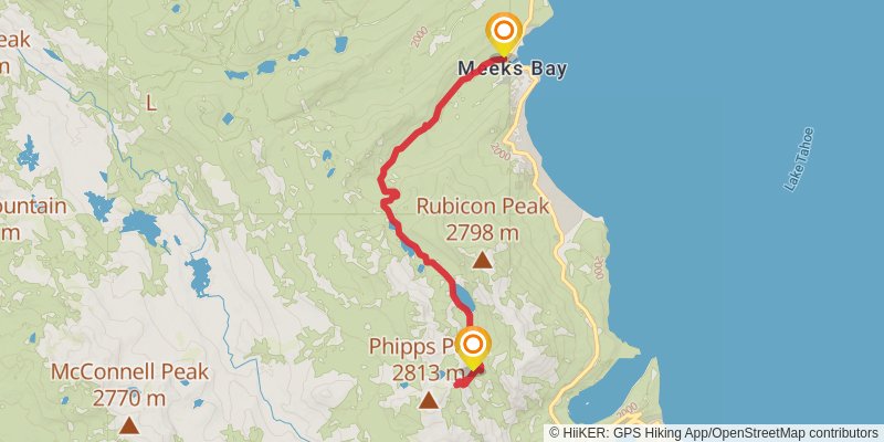 Eagle Meadows Trail via Stony Ridge Lake and Tahoe Yosemite Trail stage 2 Map