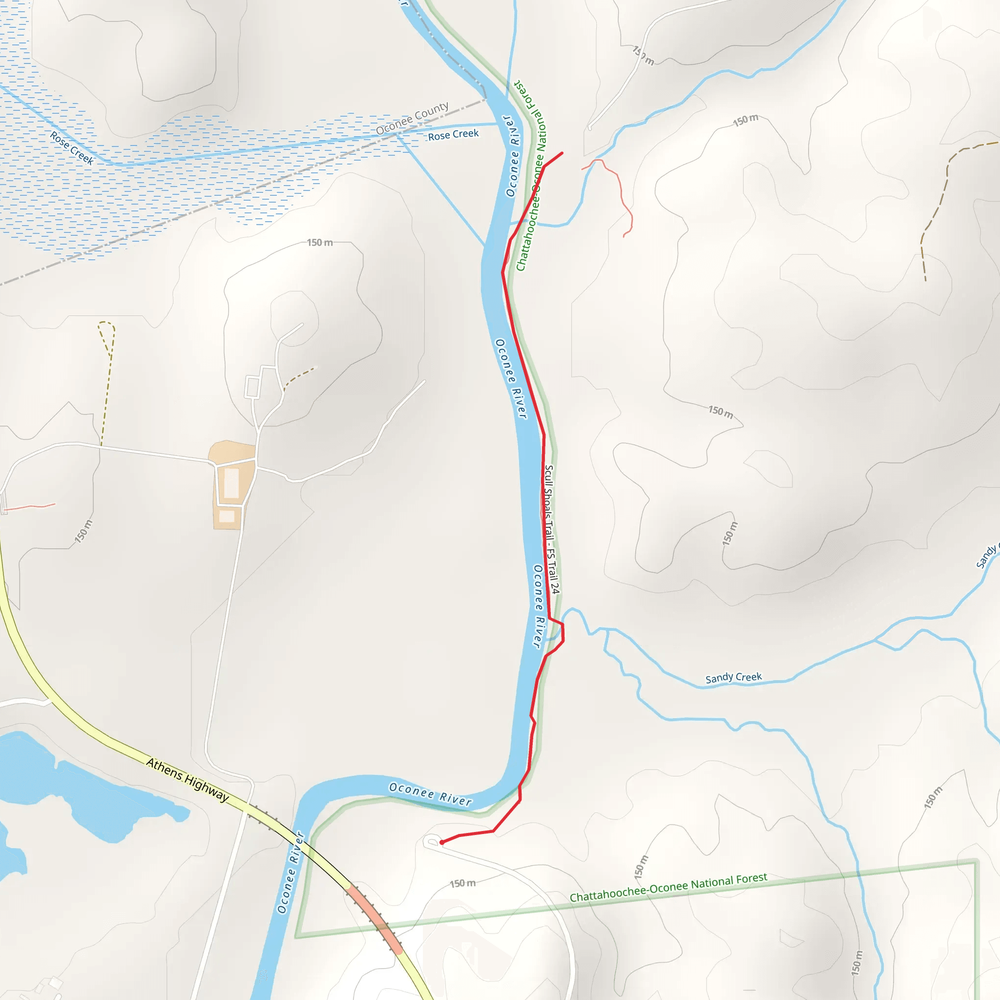 Scull Shoals Trail mobile static map