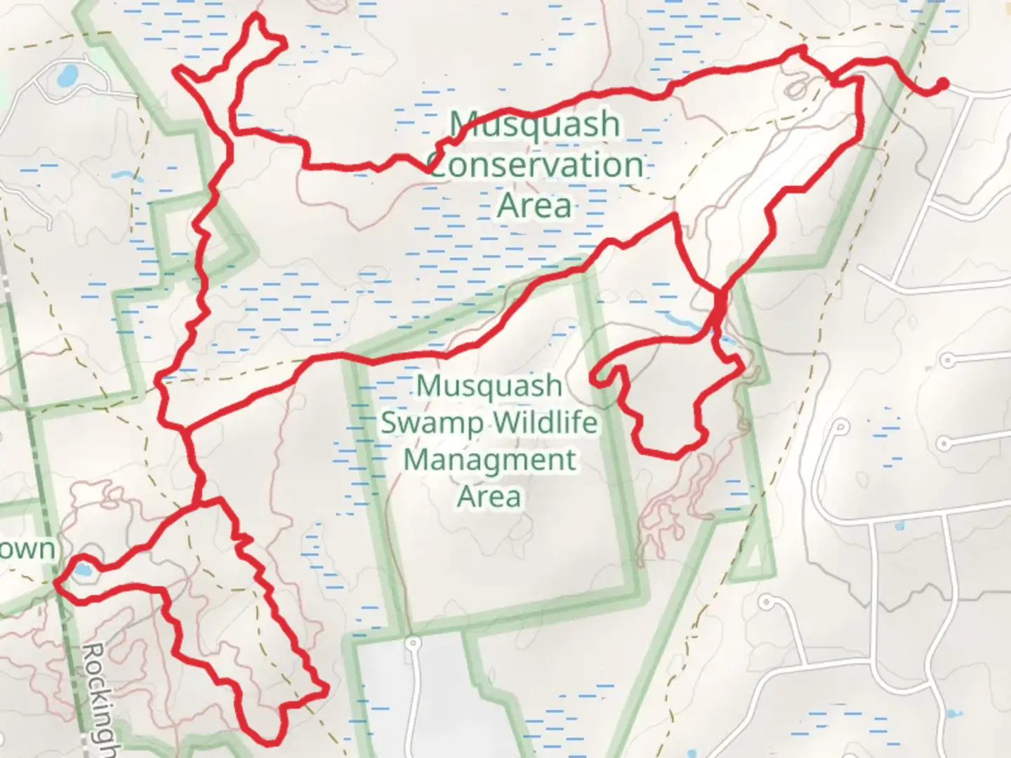 An image depicting the trail Litchfield State Forest Loop and its surrounding area.