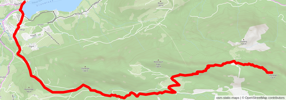 Türkenkogel Peak from Lake Grundlsee stage 2 Map