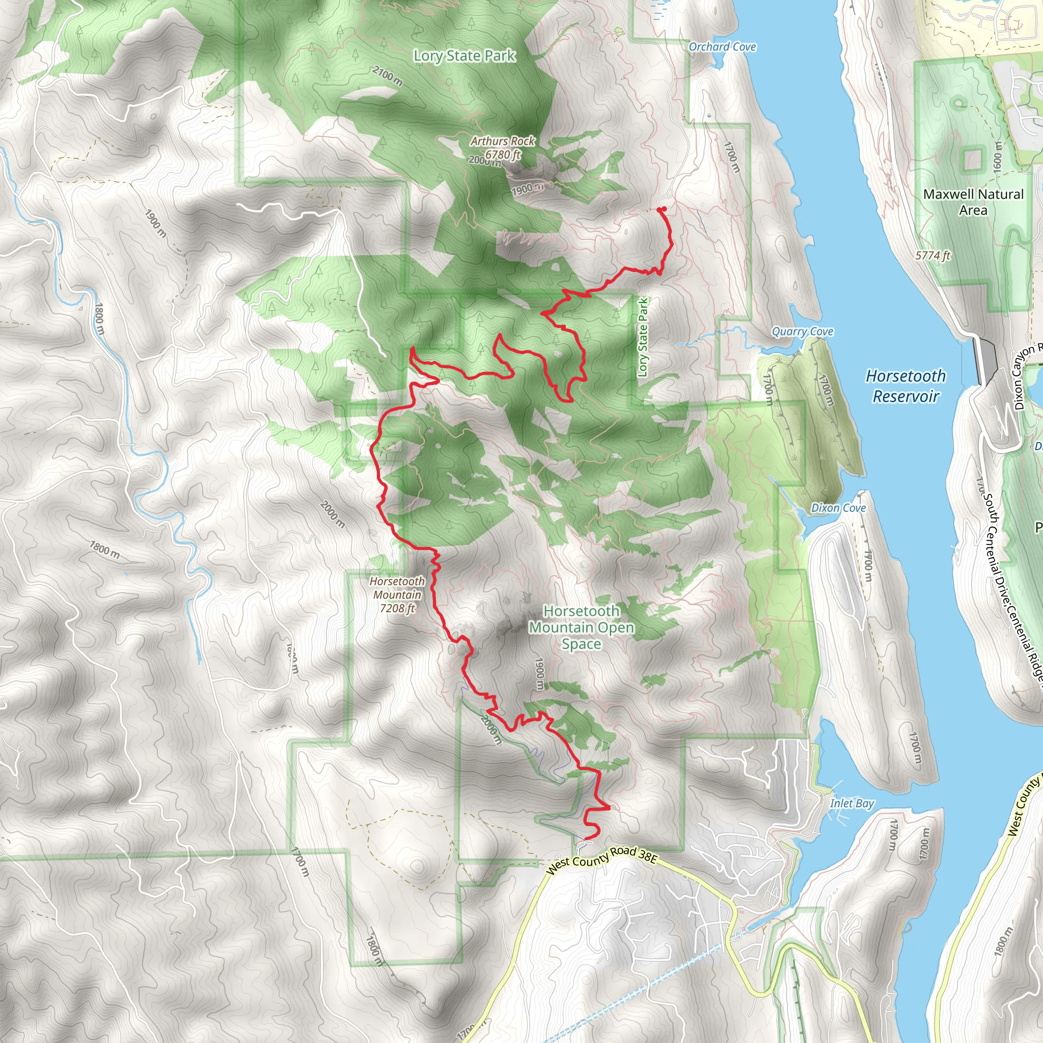 Mill Creek and Horsetooth Rock Trail mobile static map
