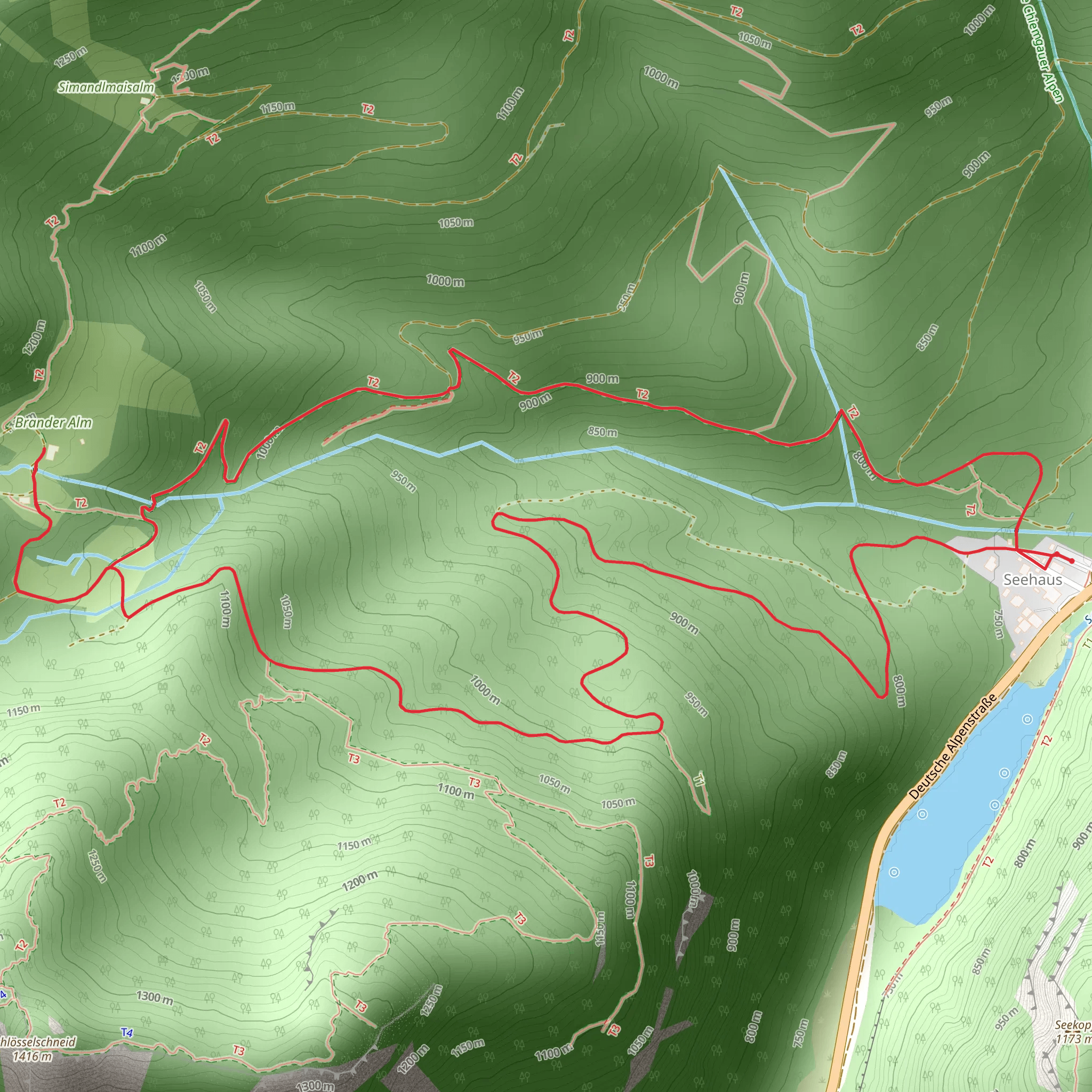 Brander Alm Loop via Seehaus mobile static map