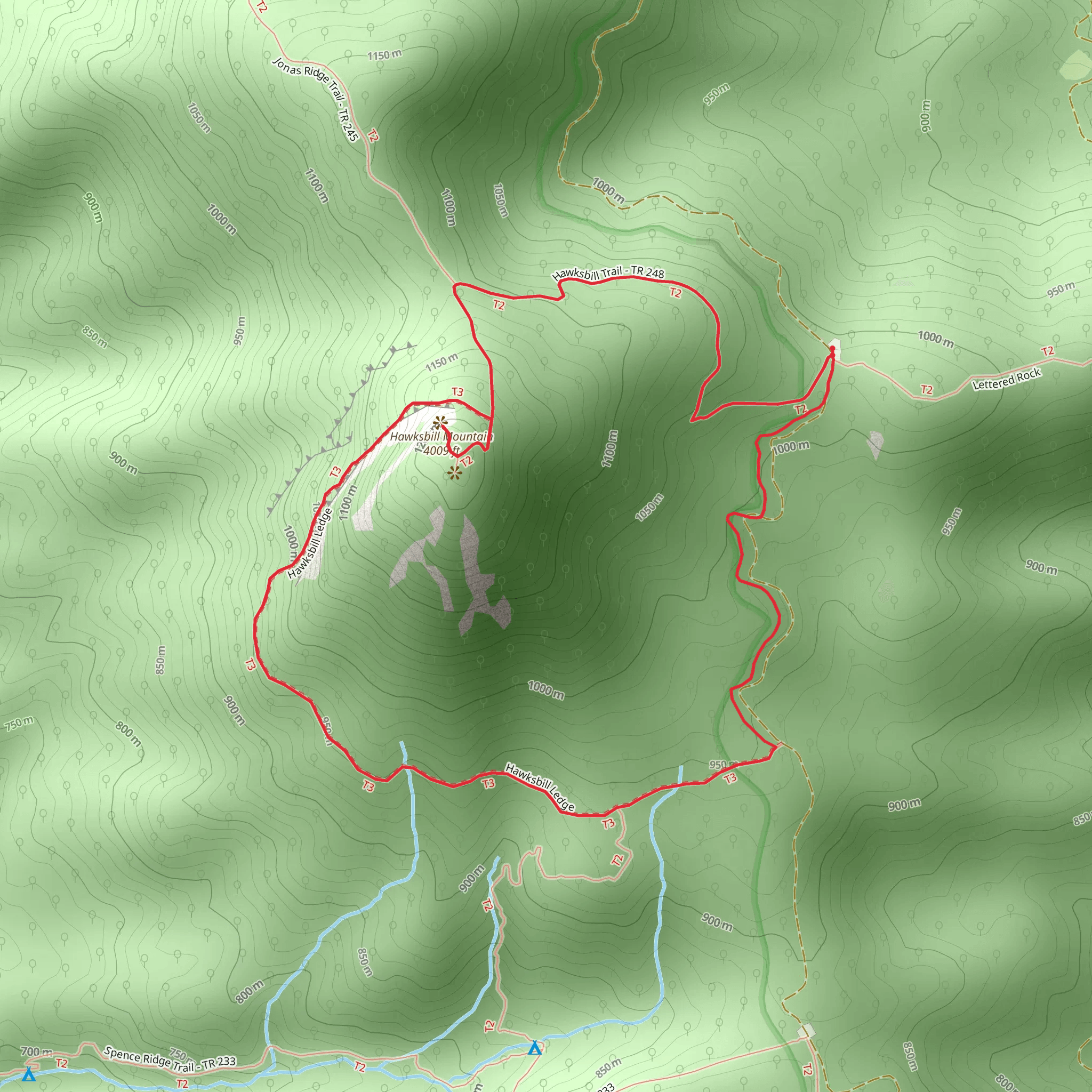 Hawksbill Mountain Loop mobile static map