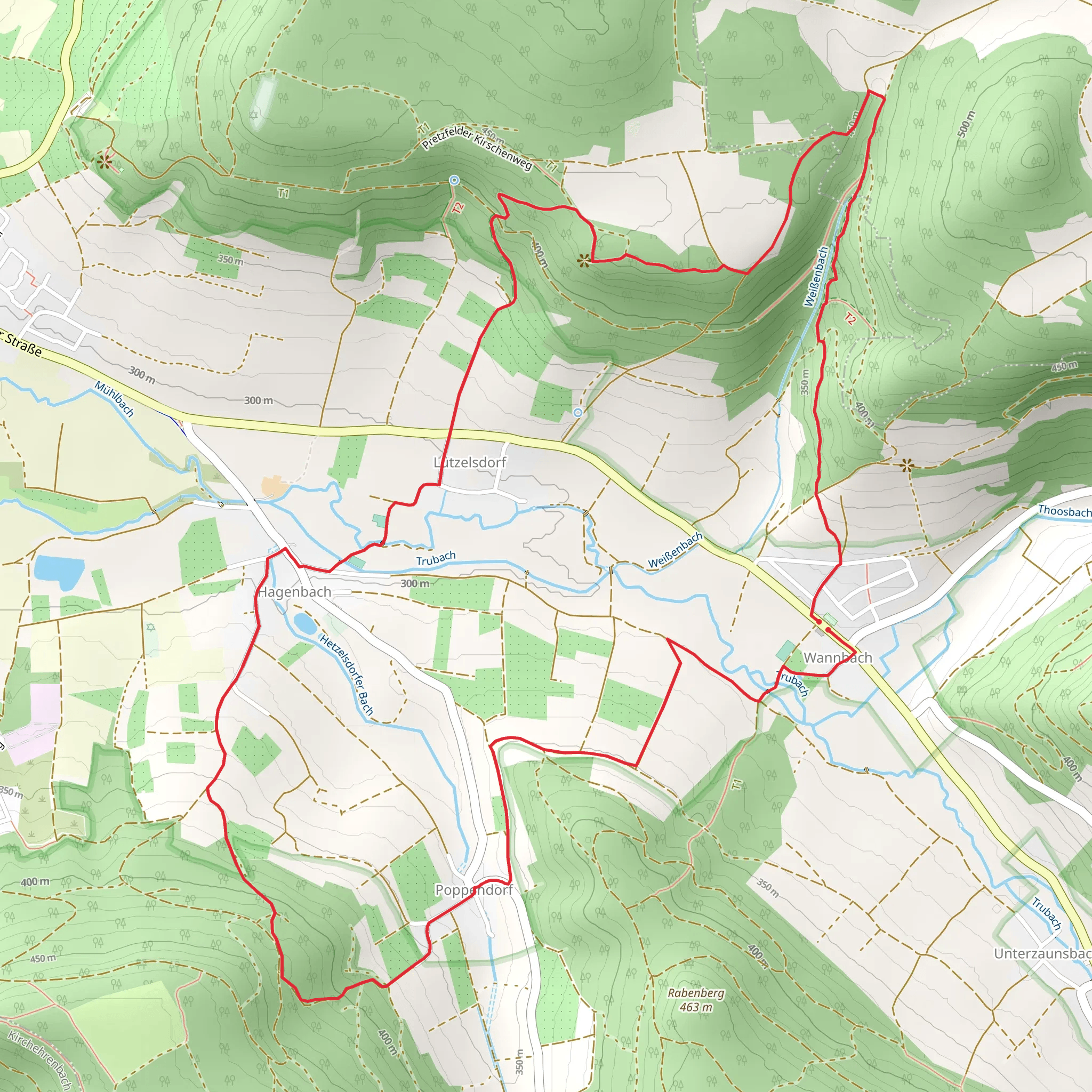 Rundweg Wannbach Poppendorf Loop mobile static map