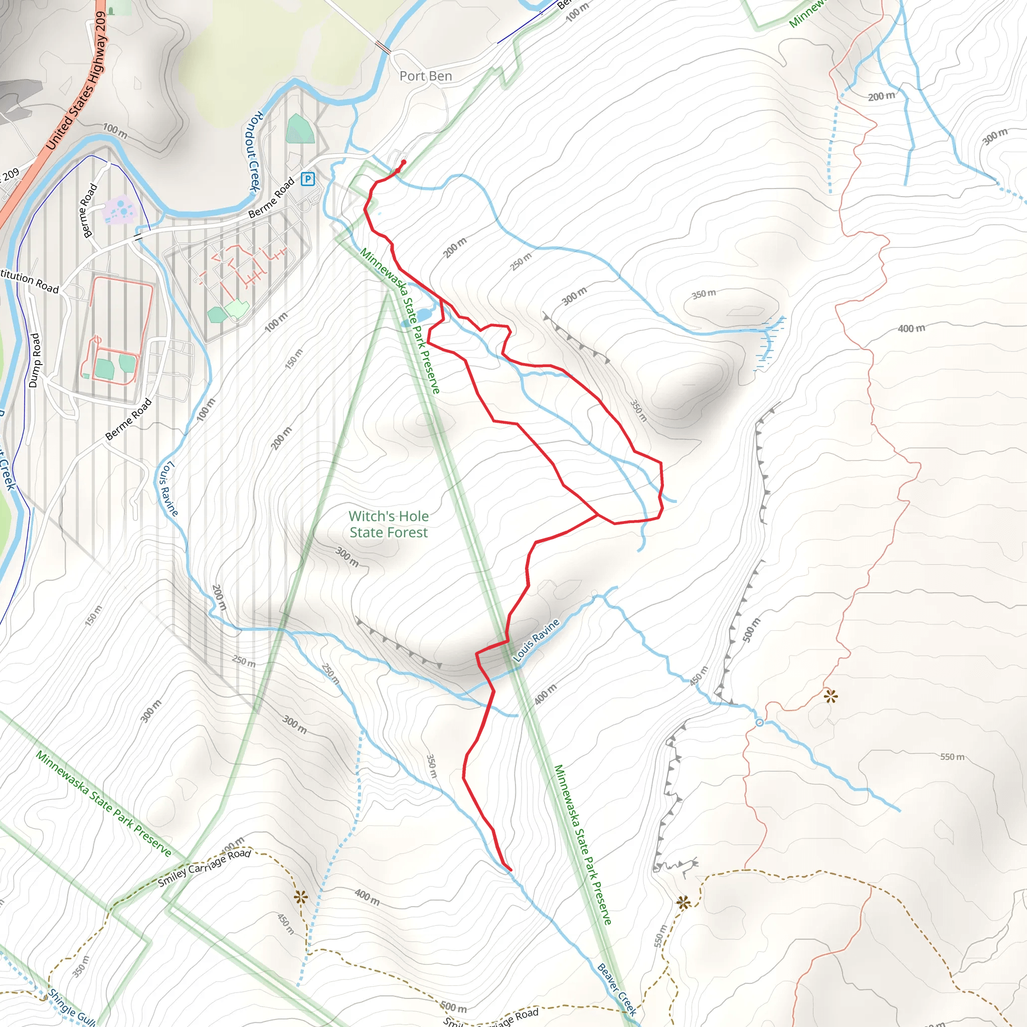 Louis Ravine and Beaver Creek Loop mobile static map