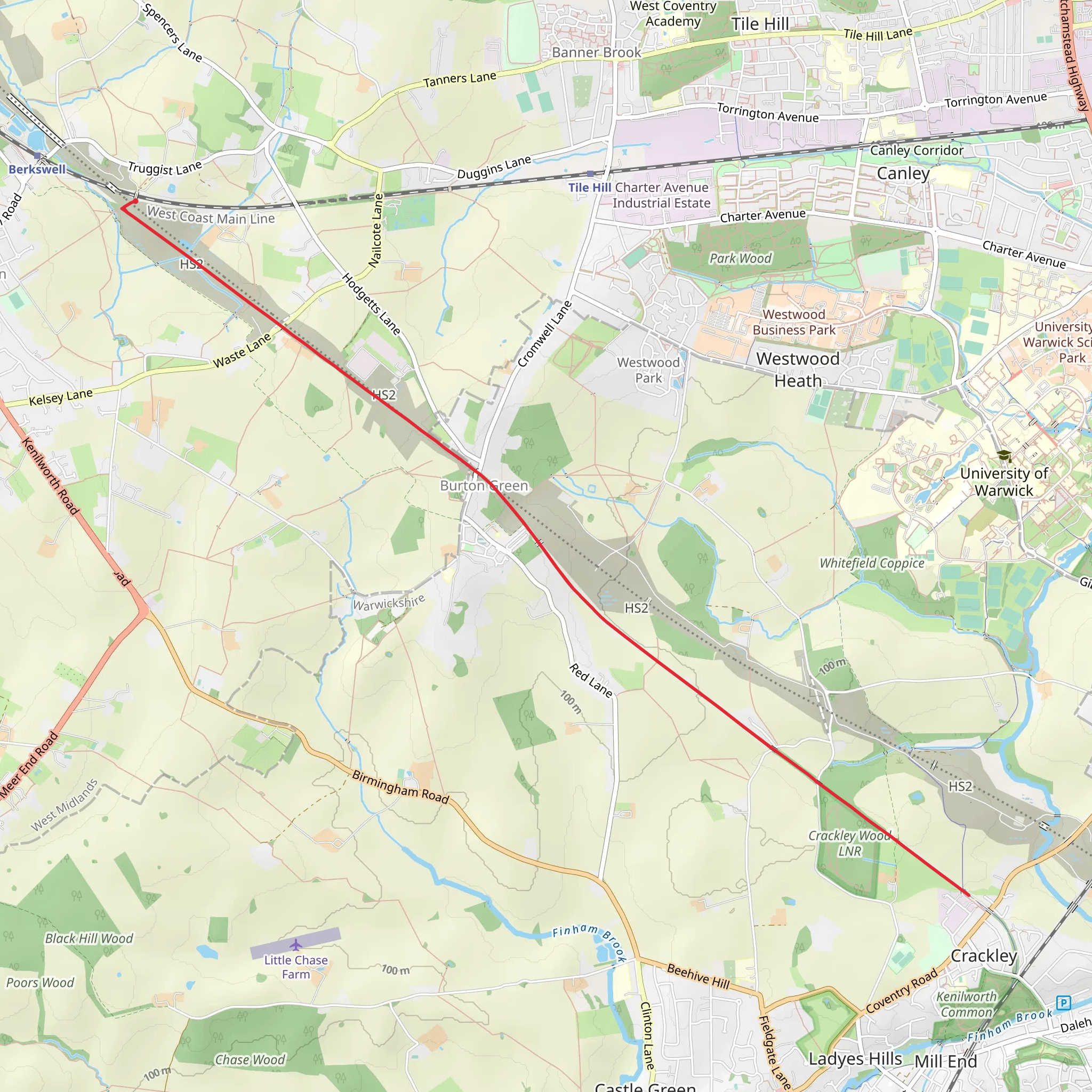 Kenilworth Greenway Walk mobile static map