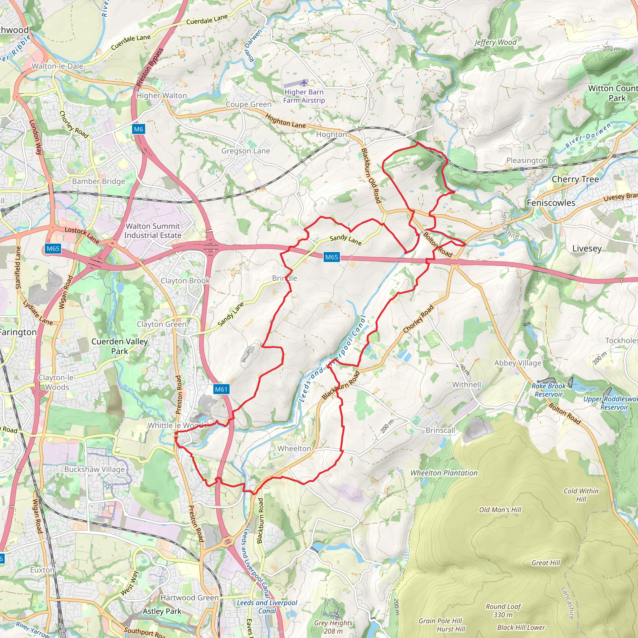 Whittle-le-woods Canal Loop mobile static map