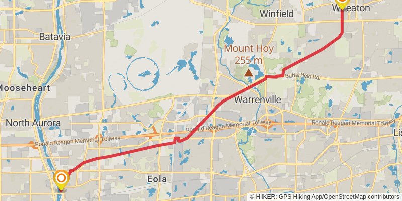 Illinois Prairie Path spur 1 Map