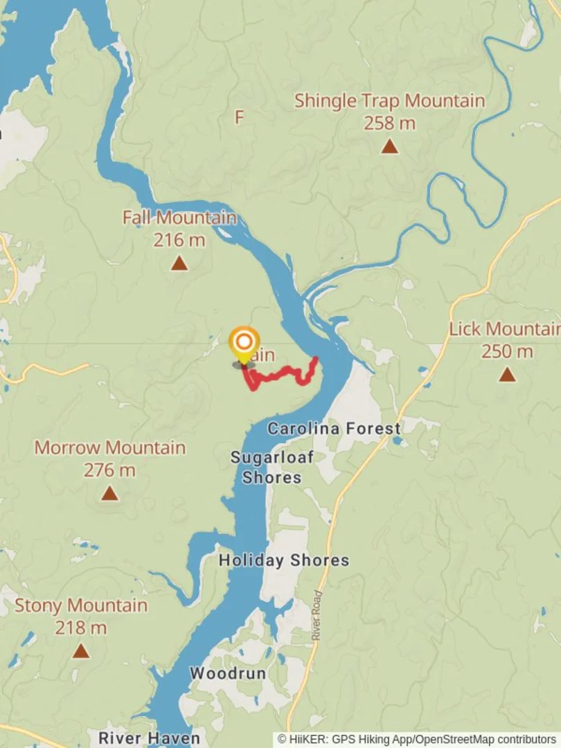 An image depicting the trail Rocks Trail and Long Loop Trail and its surrounding area.