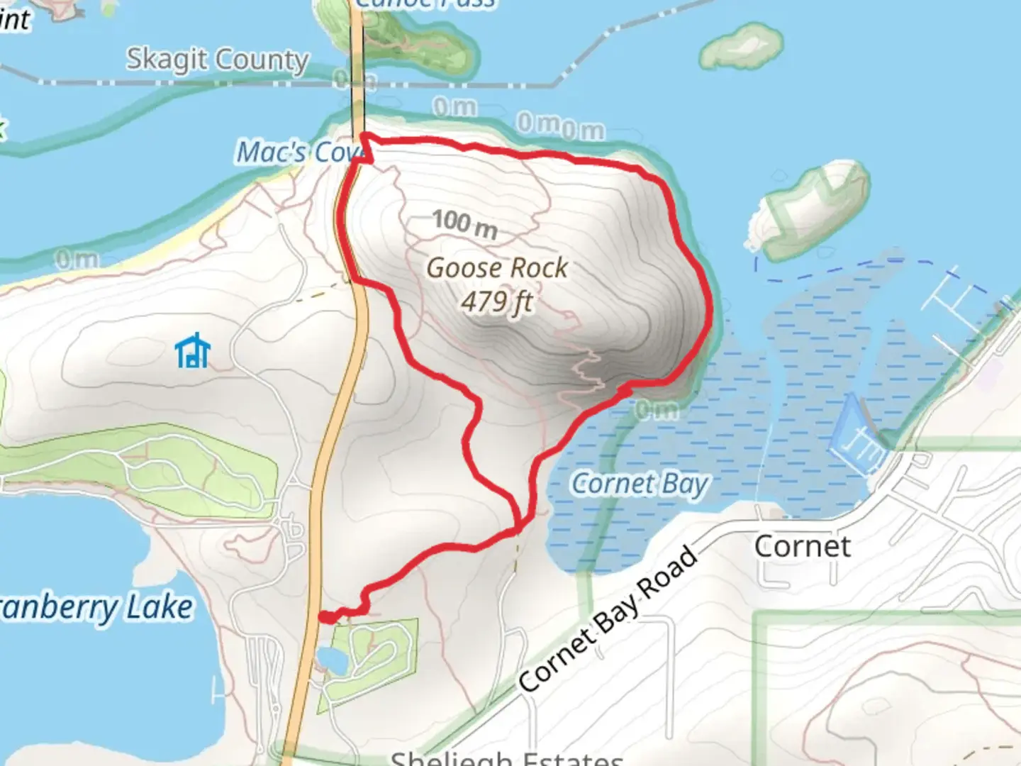 An image depicting the trail Lower Forest and Goose Rock Perimeter Loop Trail and its surrounding area.