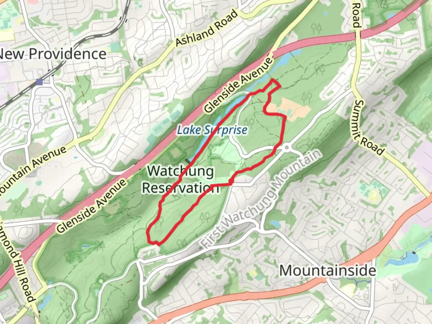 An image depicting the trail Yellow, Blue, Purple and White Loop Trail and its surrounding area.