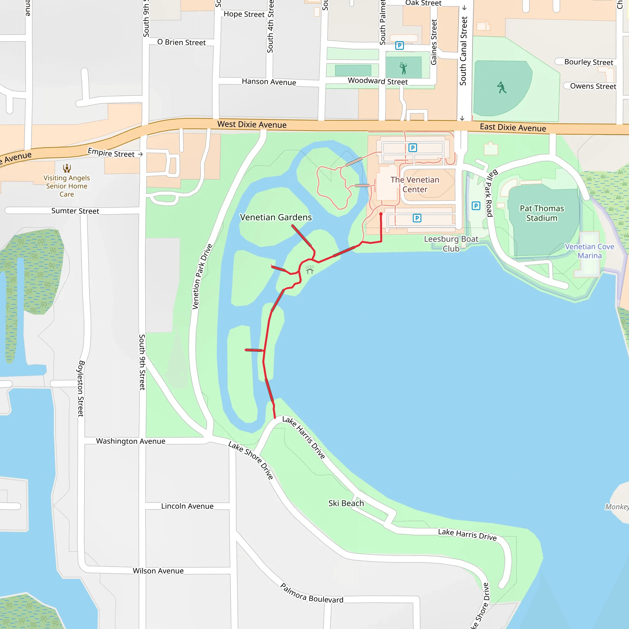 Venetian Gardens mobile static map