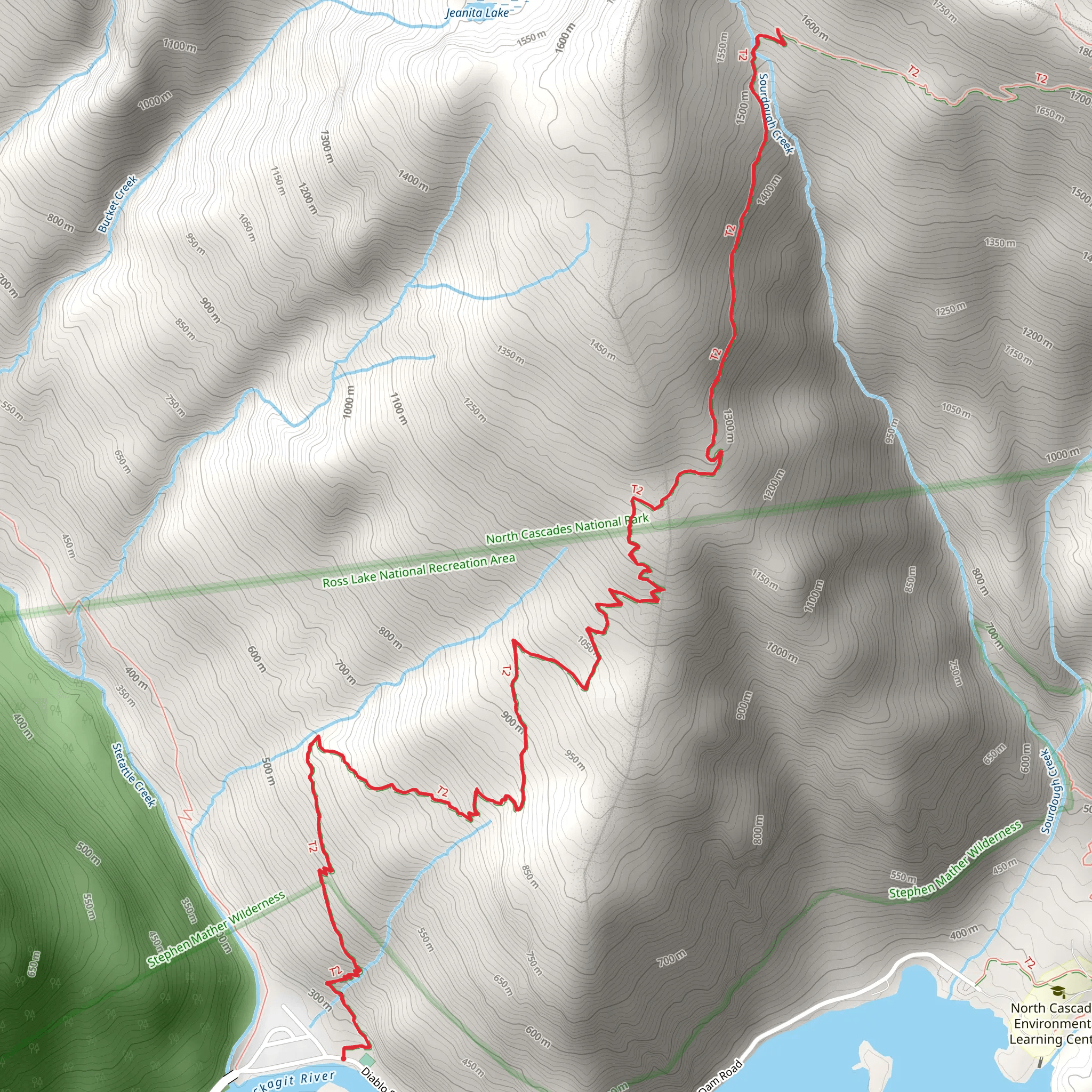 Sourdough Camp via Sourdough Mountain Trail mobile static map