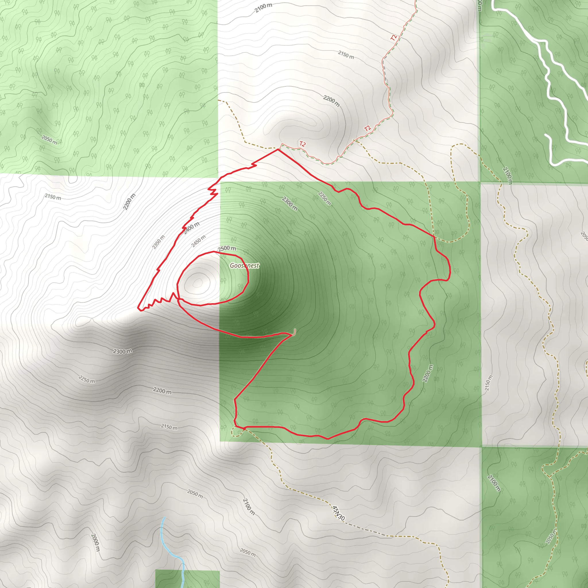 Goosenest Loop Trail mobile static map
