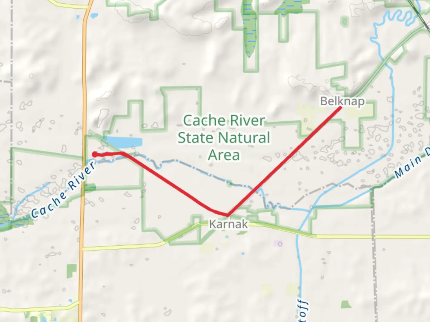 An image depicting the trail Tunnel Hill State Trail to Belknap and its surrounding area.