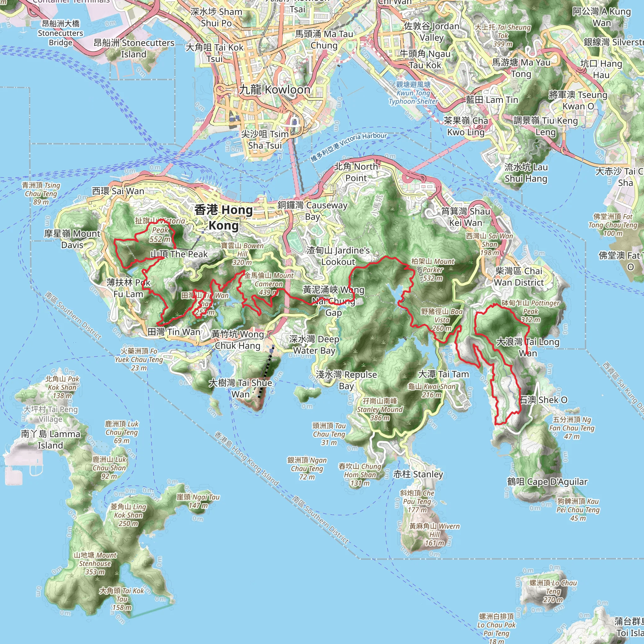 Hong Kong Trail mobile static map