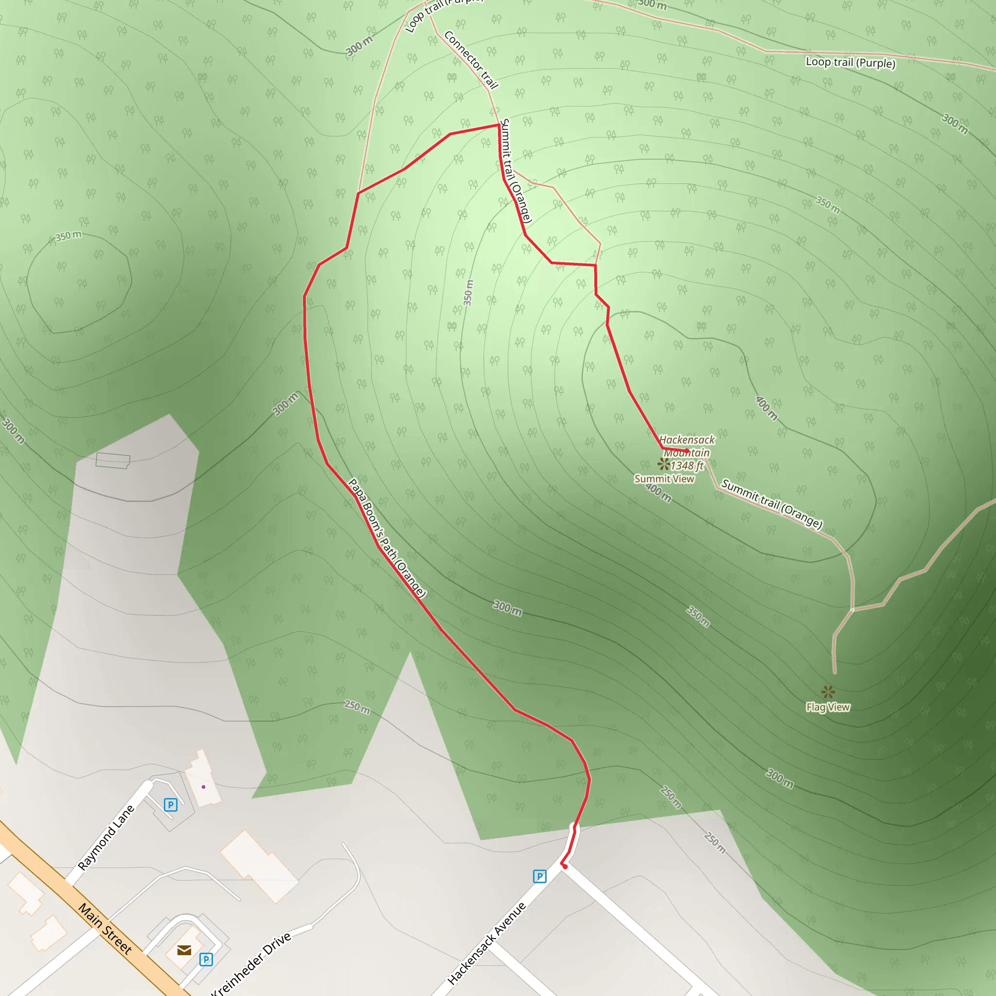 Hackensack Mountain from Warren Street mobile static map