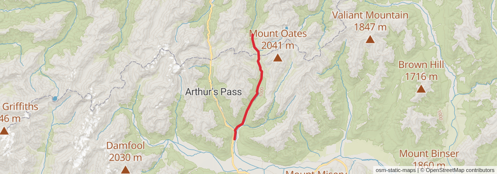 Te Araroa Trail stage 129 Map