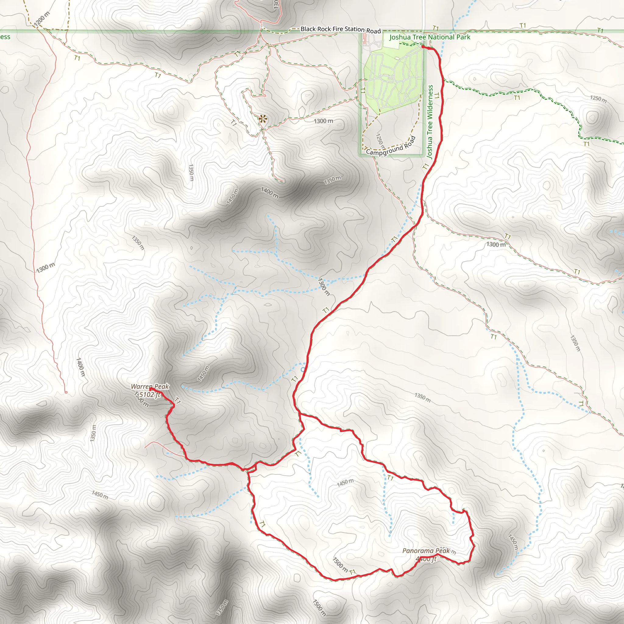 Warren Peak via Black Rock Trail mobile static map