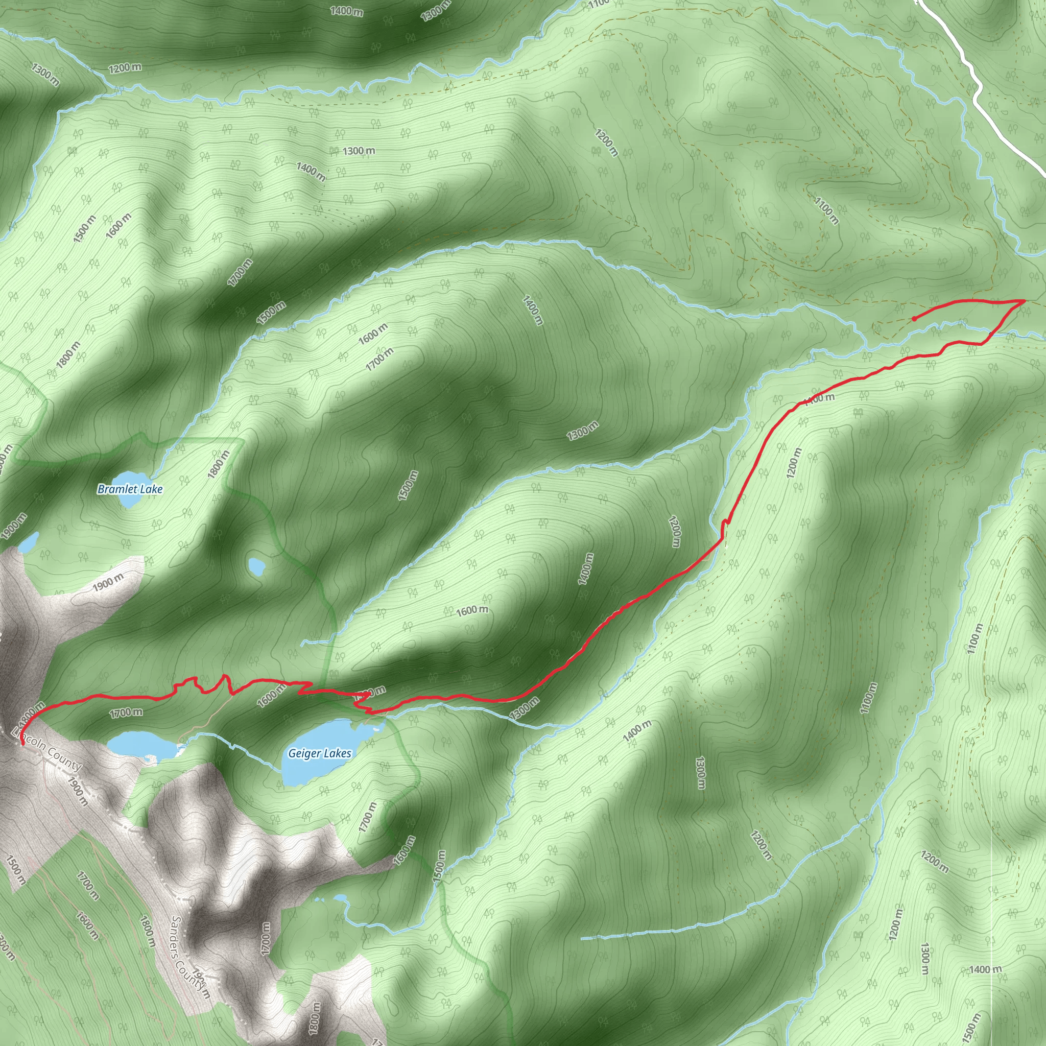 Lake Creek Trail mobile static map