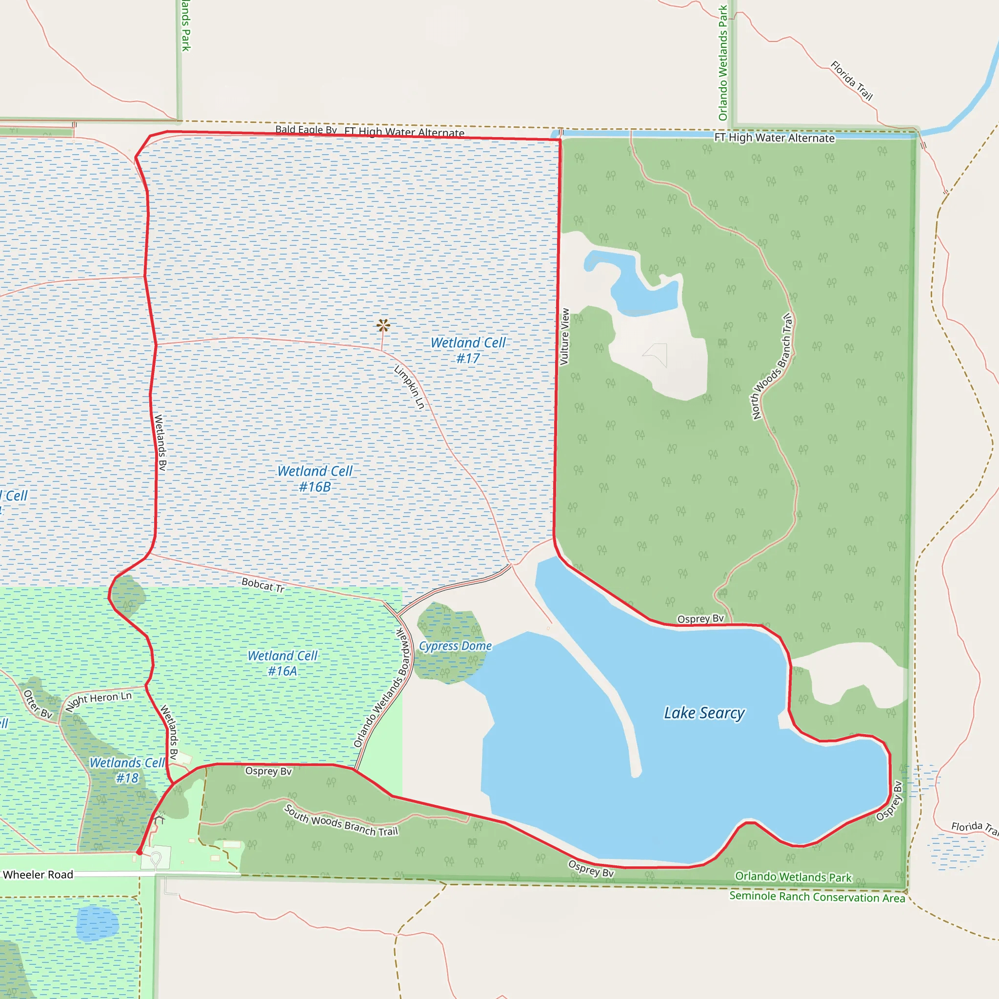 Orlando Wetlands Park Loop mobile static map