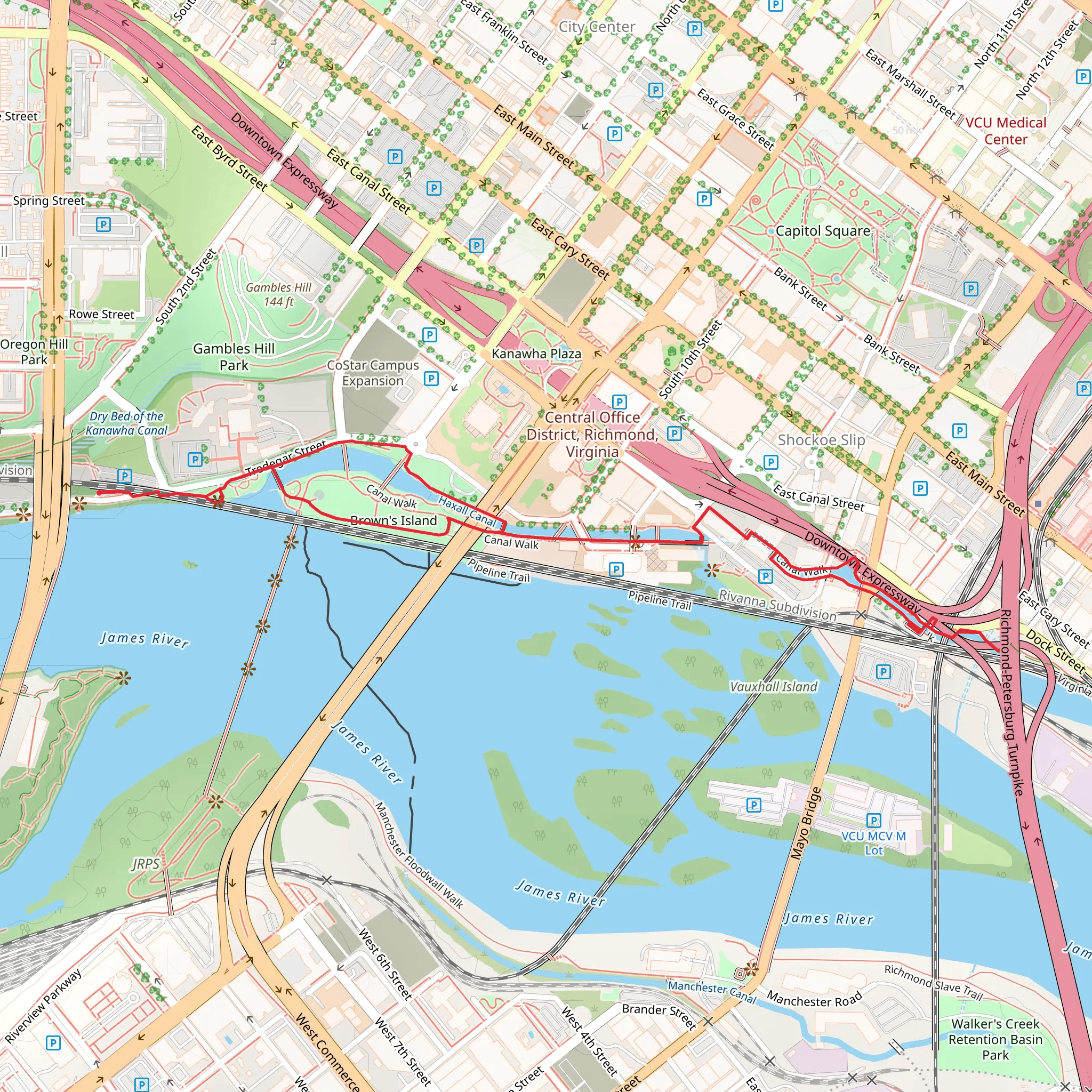 Haxall Canal Walk mobile static map