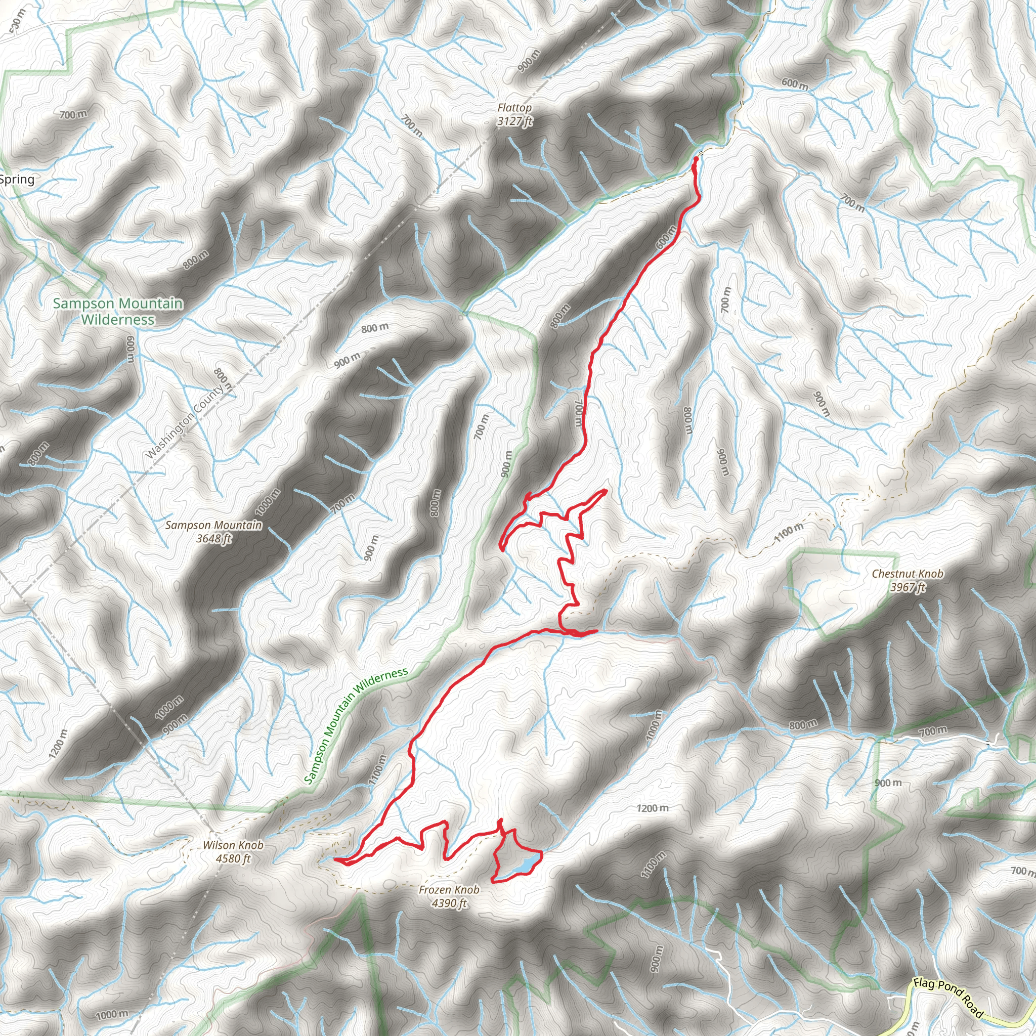 Birchfield Camp Branch via Longarm Trail mobile static map