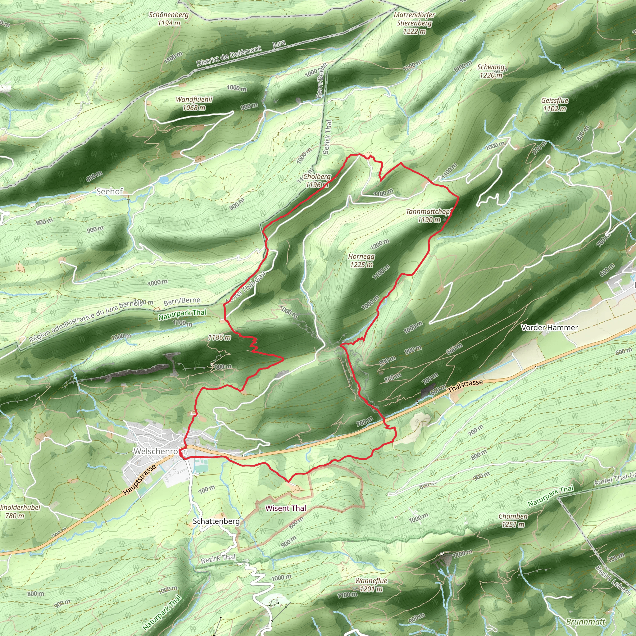 Welschenrohr Loop Trail mobile static map