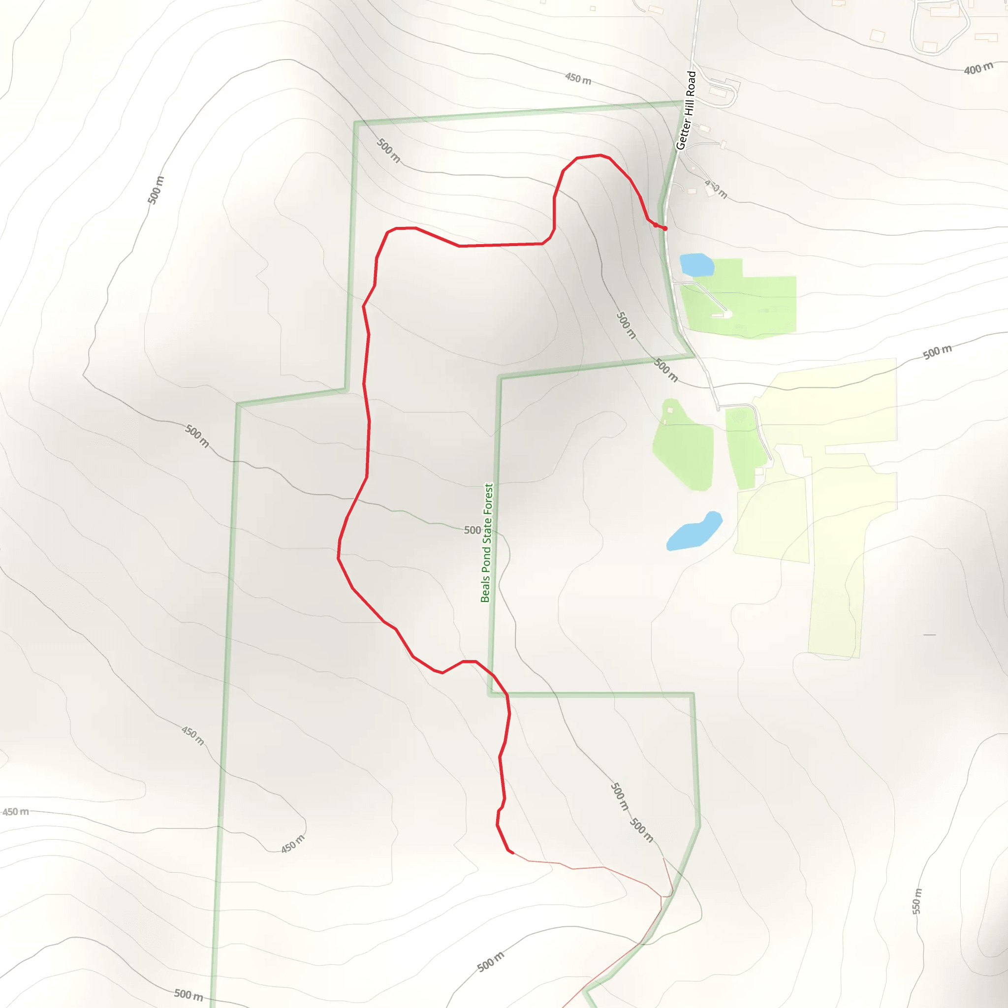 Getter Hill Trail mobile static map