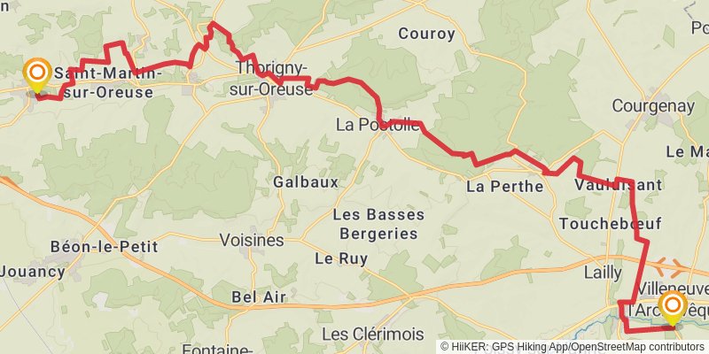 GR 2 - Sentier de la Seine stage 12 Map