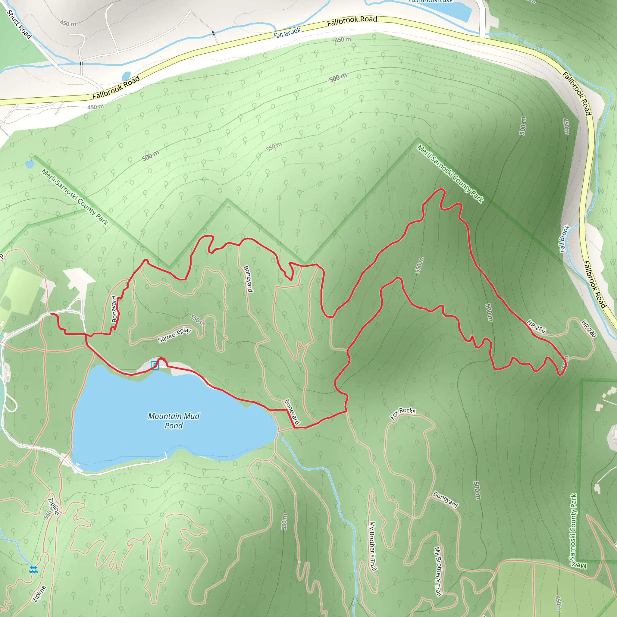 Boneyard Loop Trail mobile static map
