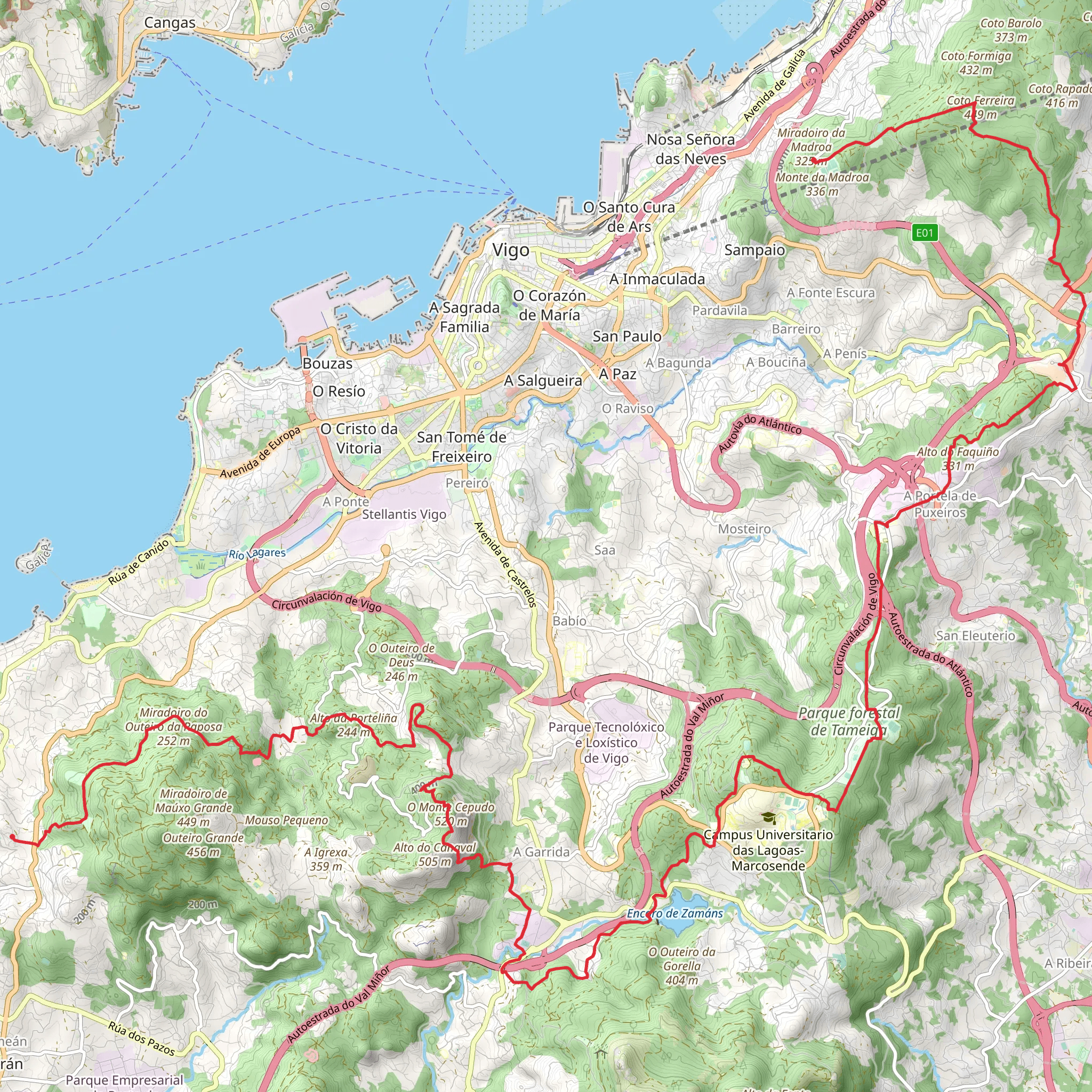 GR 53 - Panoramic Path of Vigo mobile static map