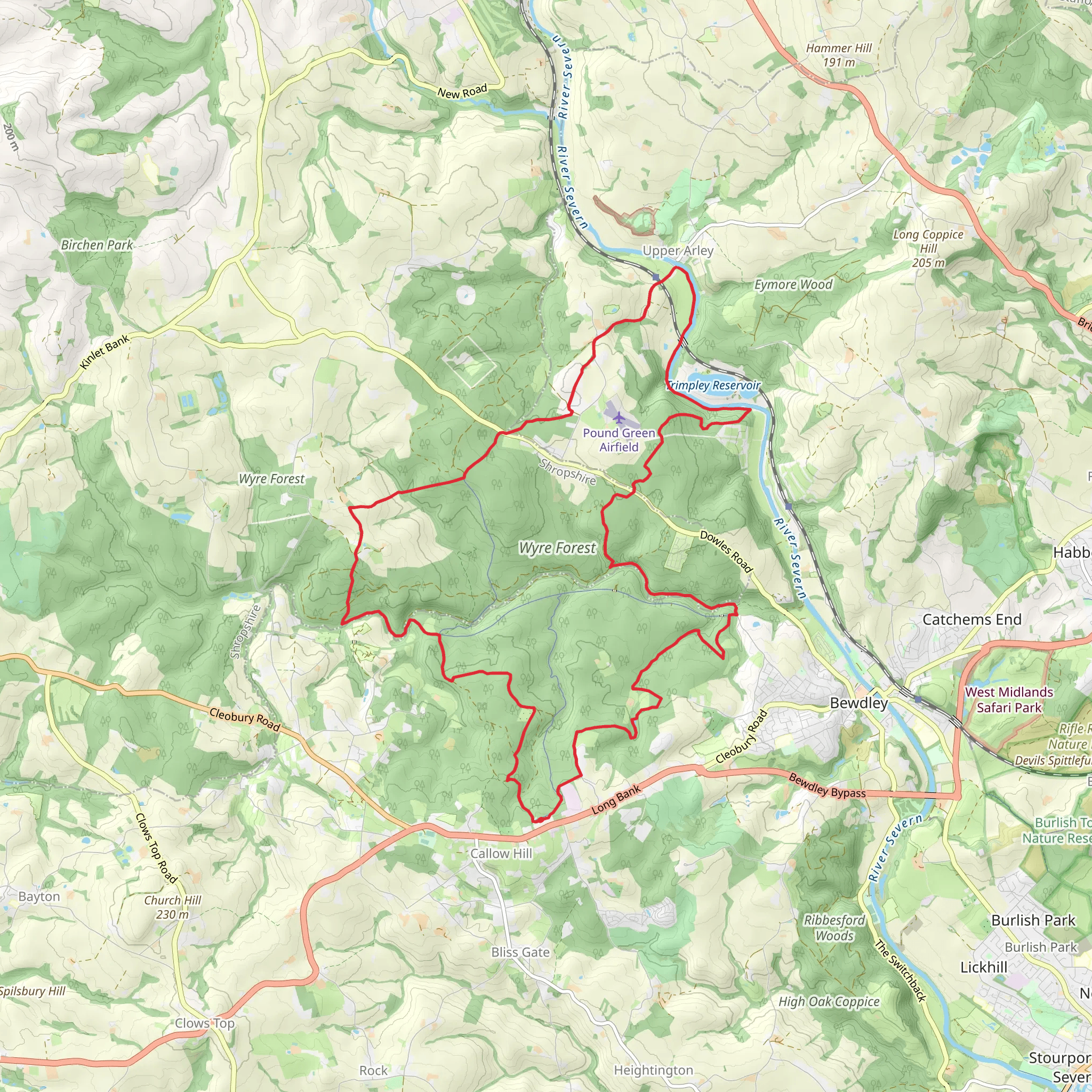 Wyre Forest Loop mobile static map