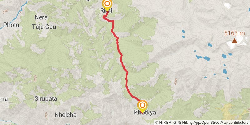 Great Himalayan Trail stage 84 Map