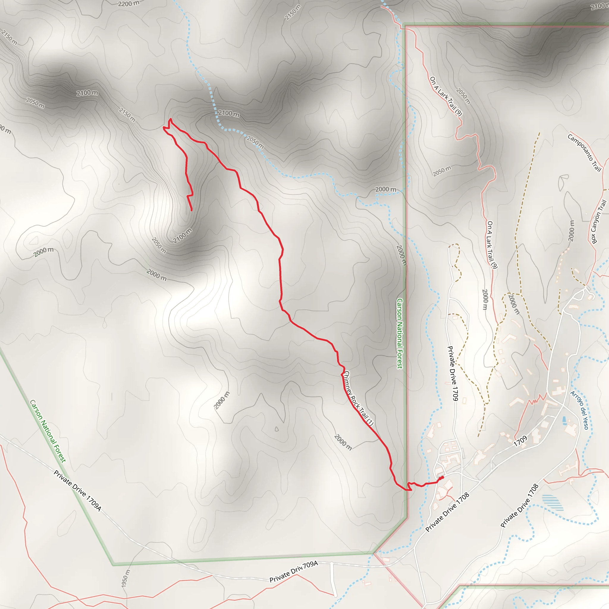 Ghost Ranch - Chimney Rock Trail mobile static map