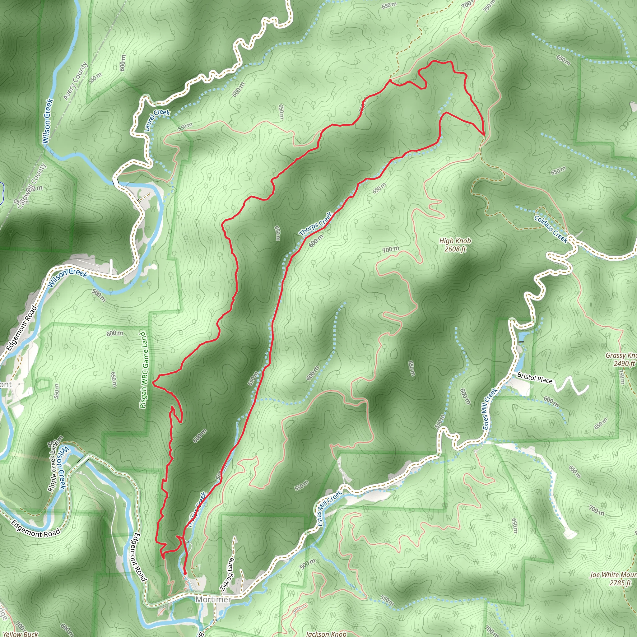 Thorps Creek Loop mobile static map