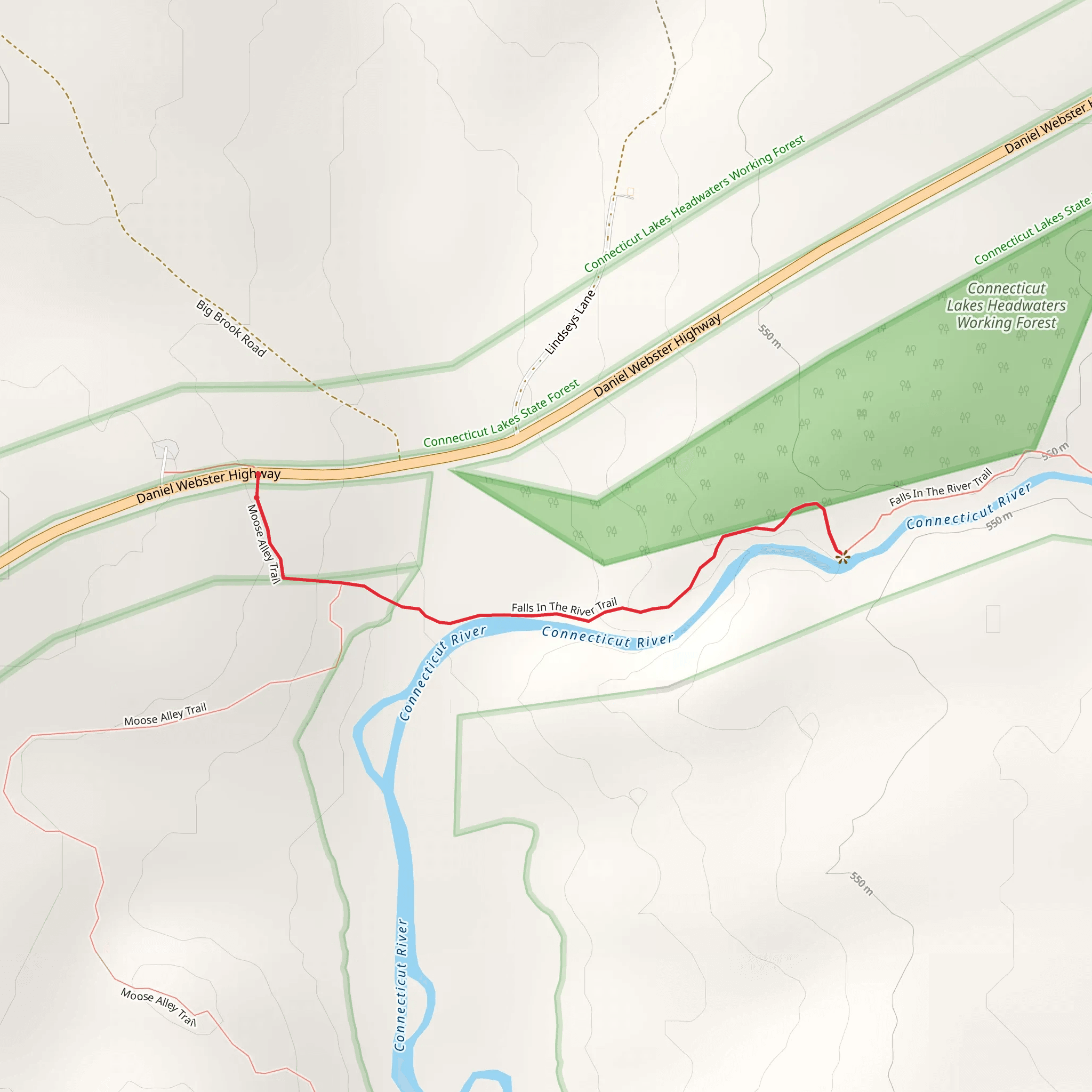 Falls In The River Trail mobile static map